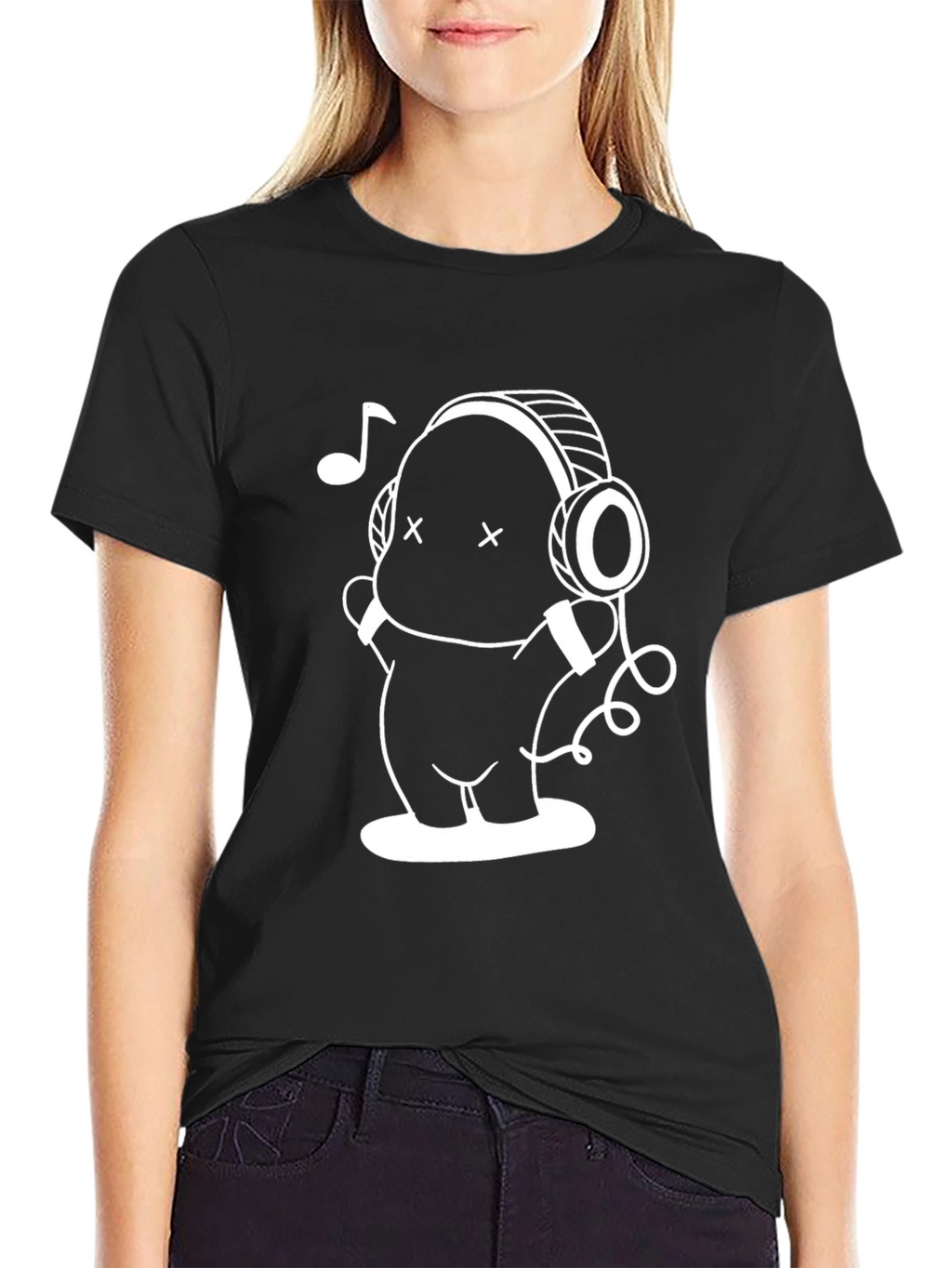 Funky Music Lover Graphic Tee - Black