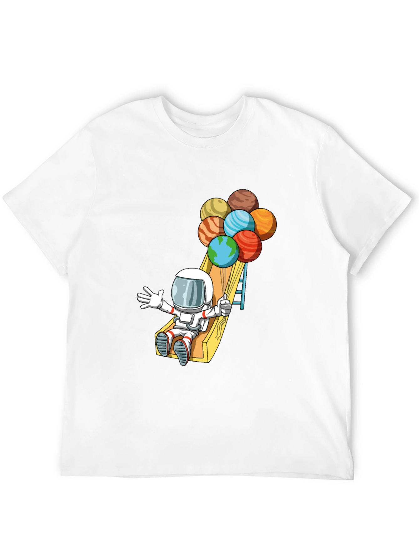Astronaut Planet Balloons Graphic Tee