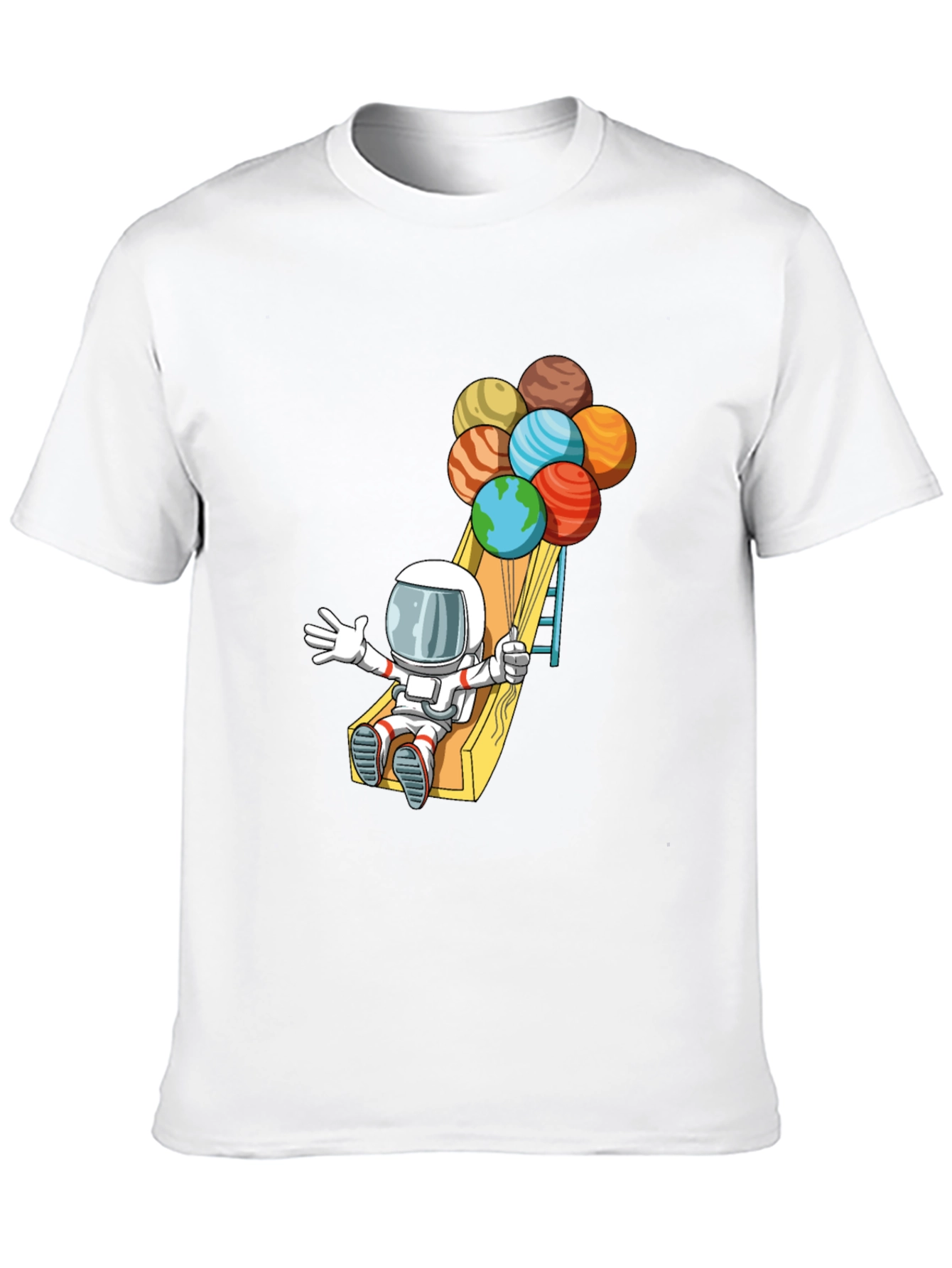 Astronaut Planet Balloons Graphic Tee