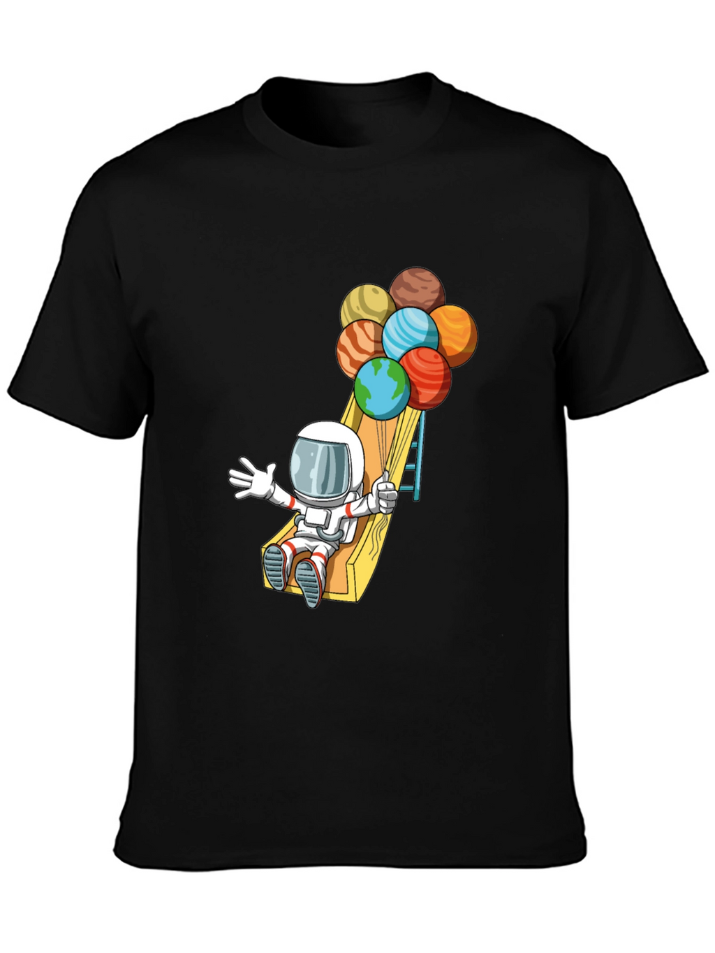 Astronaut Planet Balloons Graphic Tee