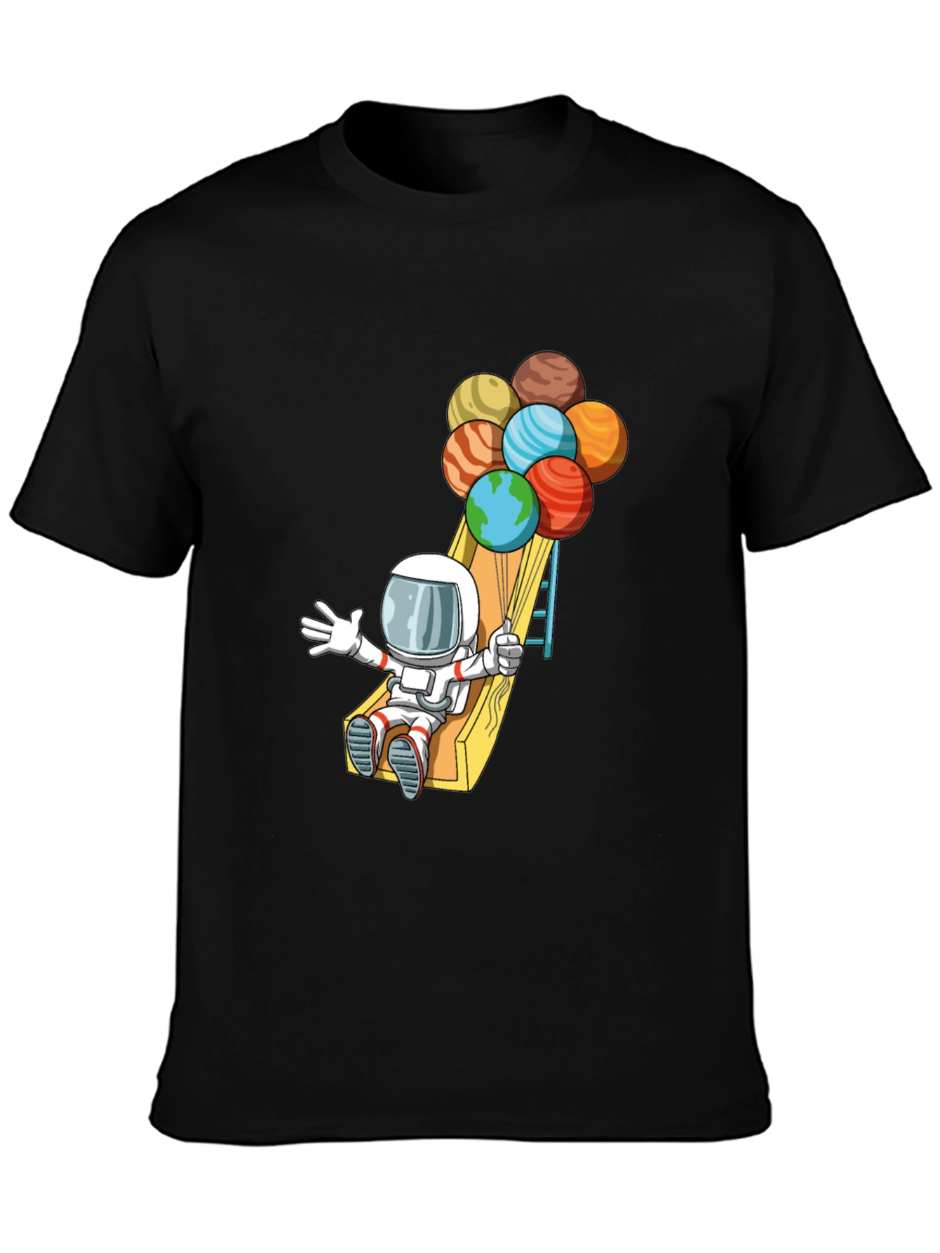 Astronaut Planet Balloons Graphic Tee