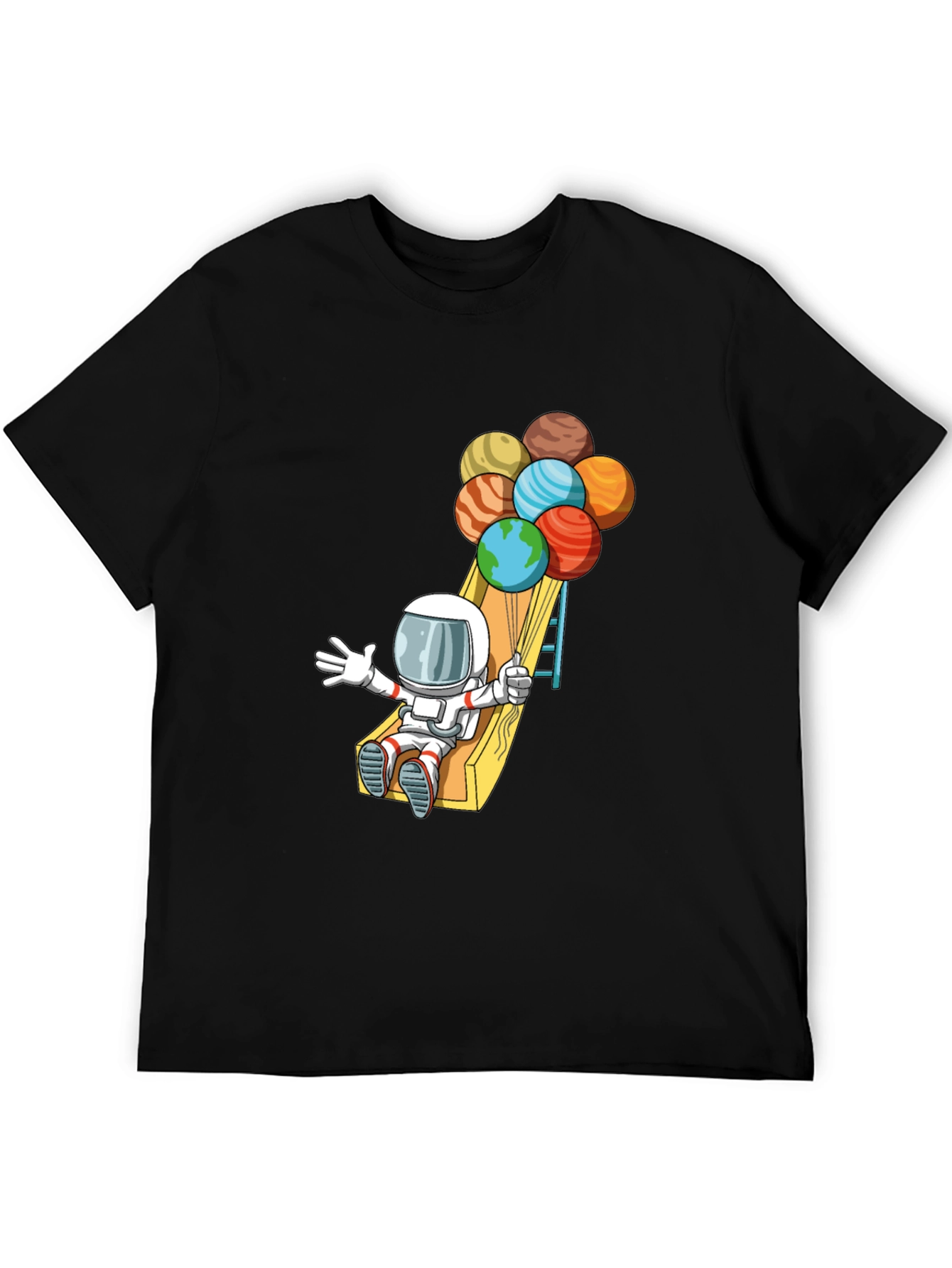 Astronaut Planet Balloons Graphic Tee