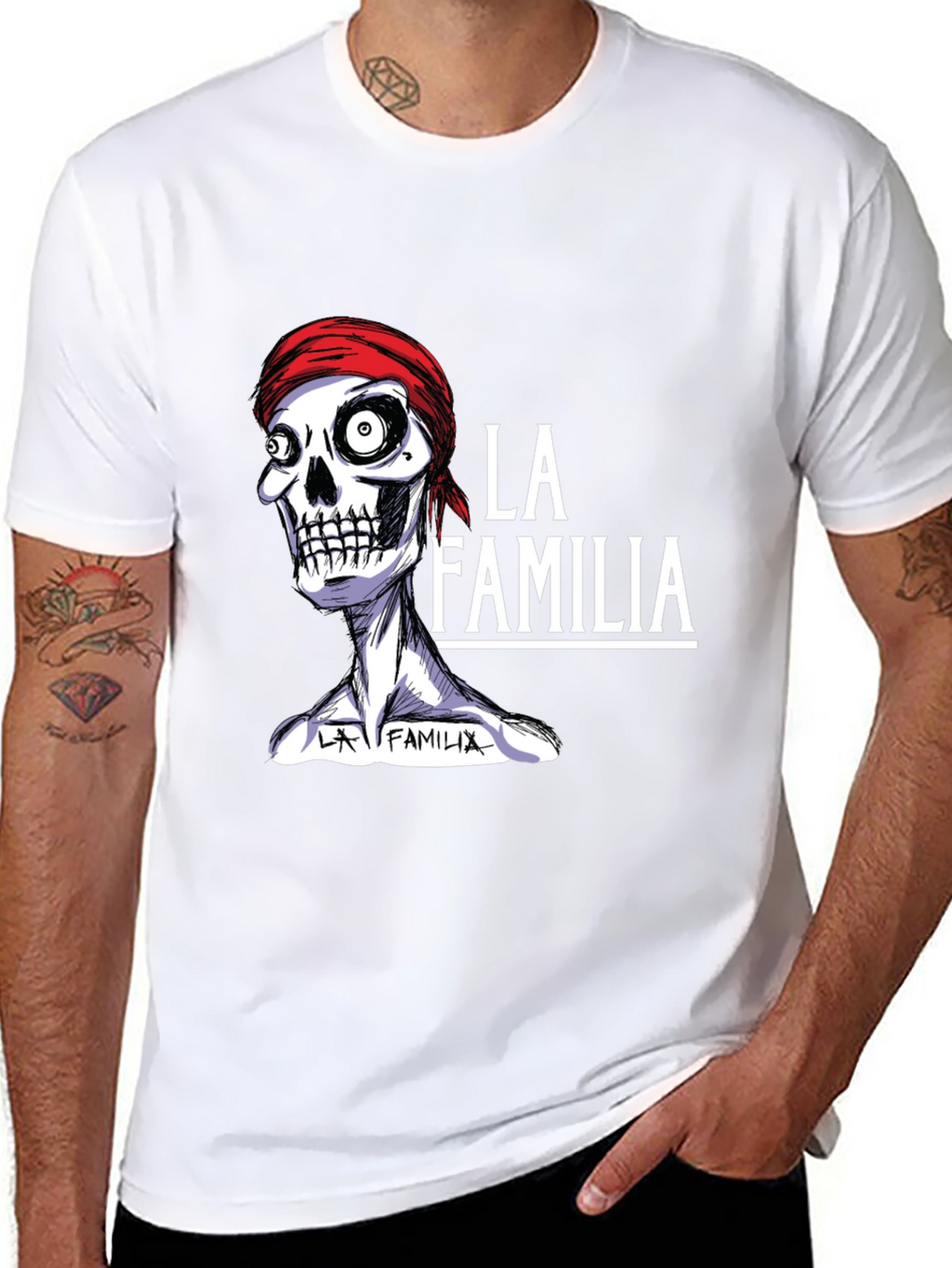 La Familia Skeleton Graphic T-Shirt - Cool Casual Wear