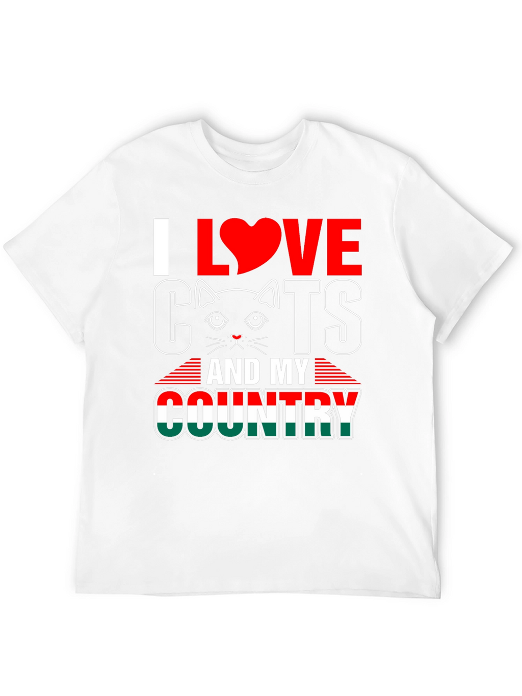 I Love Cats and My Country Graphic T-Shirt