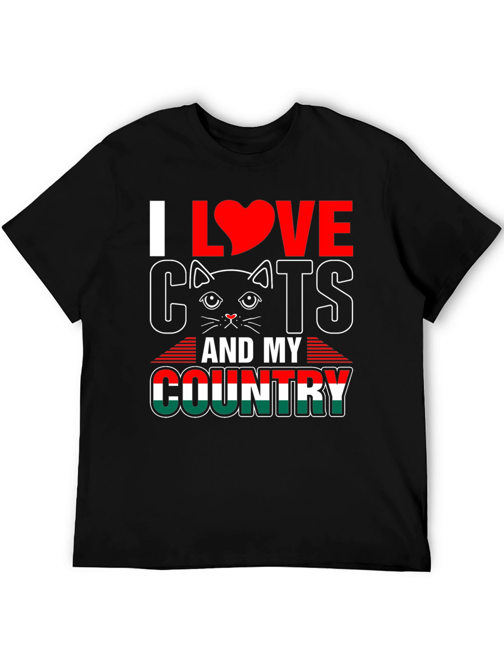 I Love Cats and My Country Graphic T-Shirt
