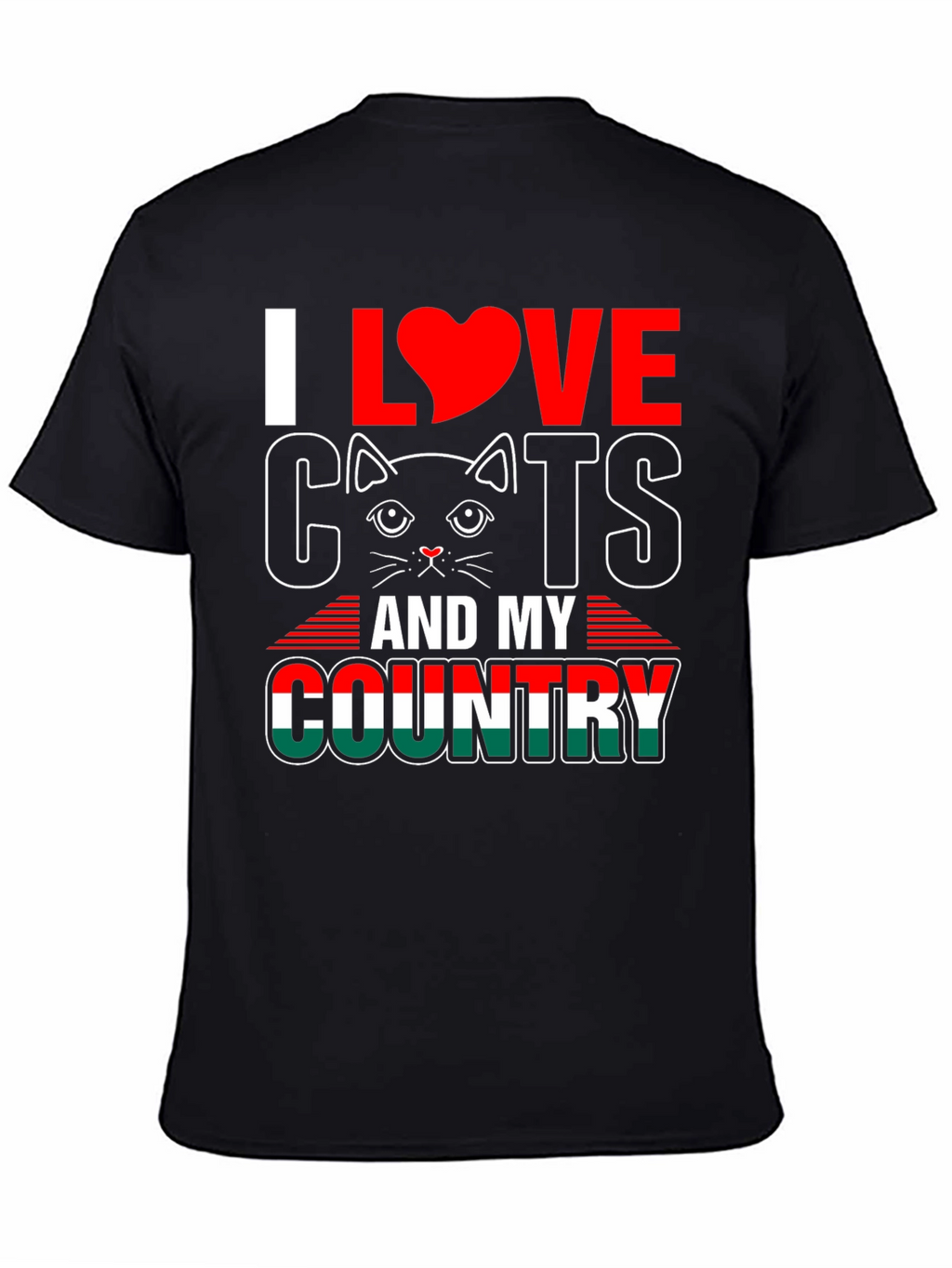 I Love Cats and My Country Graphic T-Shirt