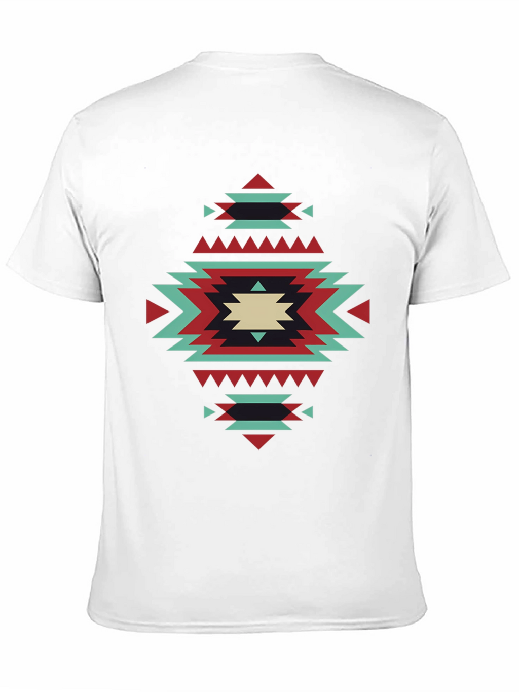 Geometric Aztec Design Black T-Shirt