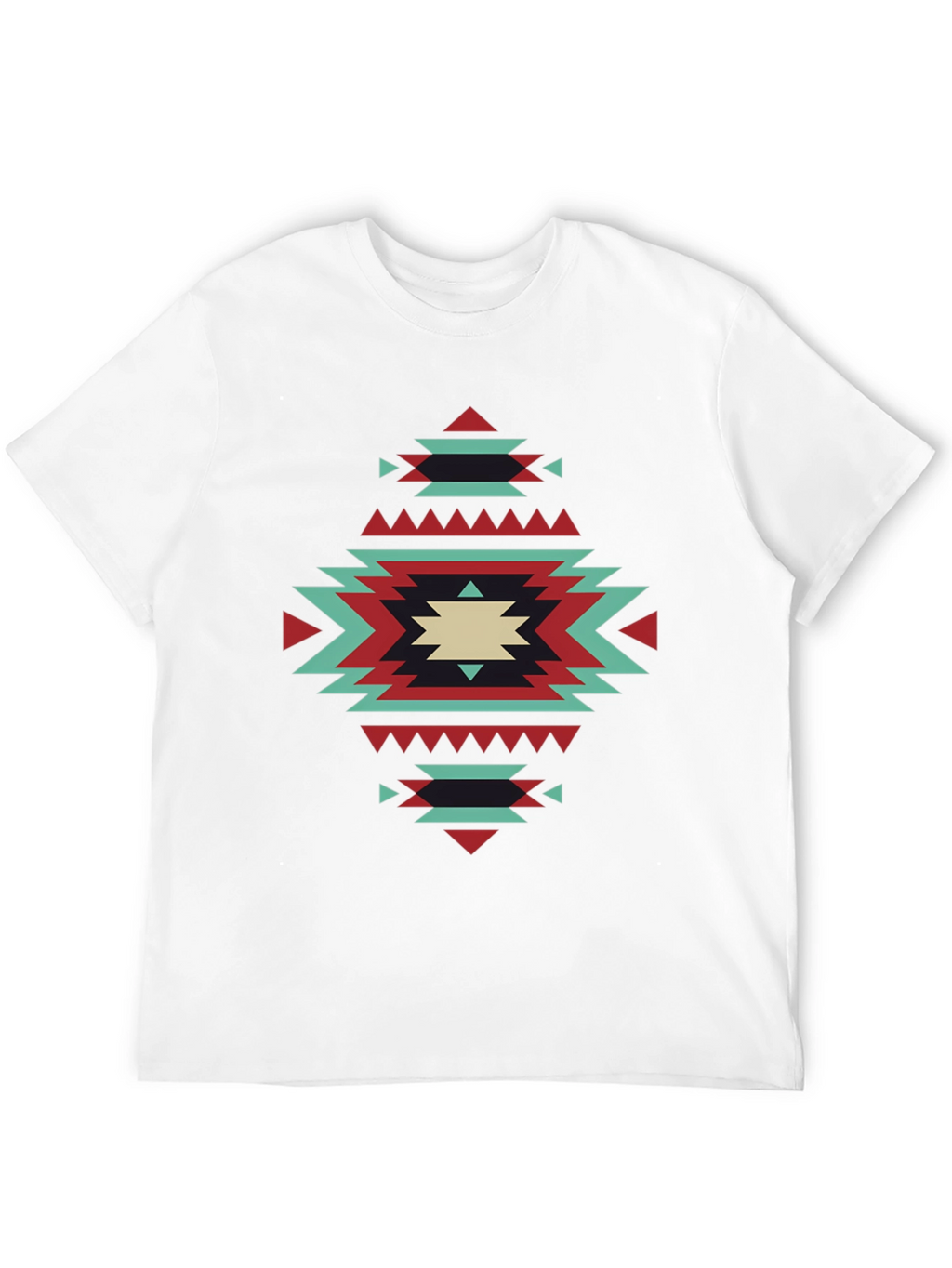 Geometric Aztec Design Black T-Shirt