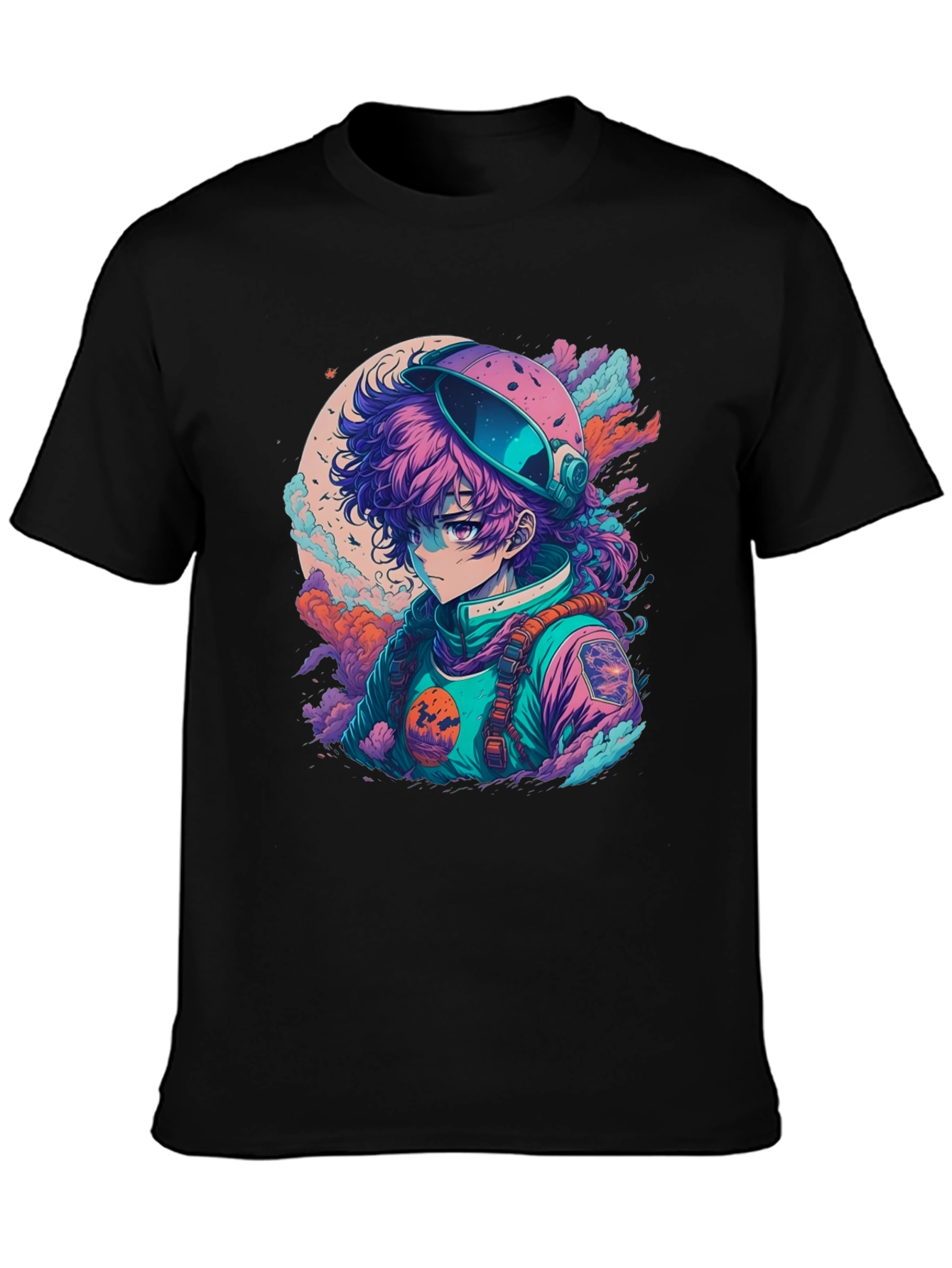 Anime Astronaut Graphic Tee - Trendy Spacewear