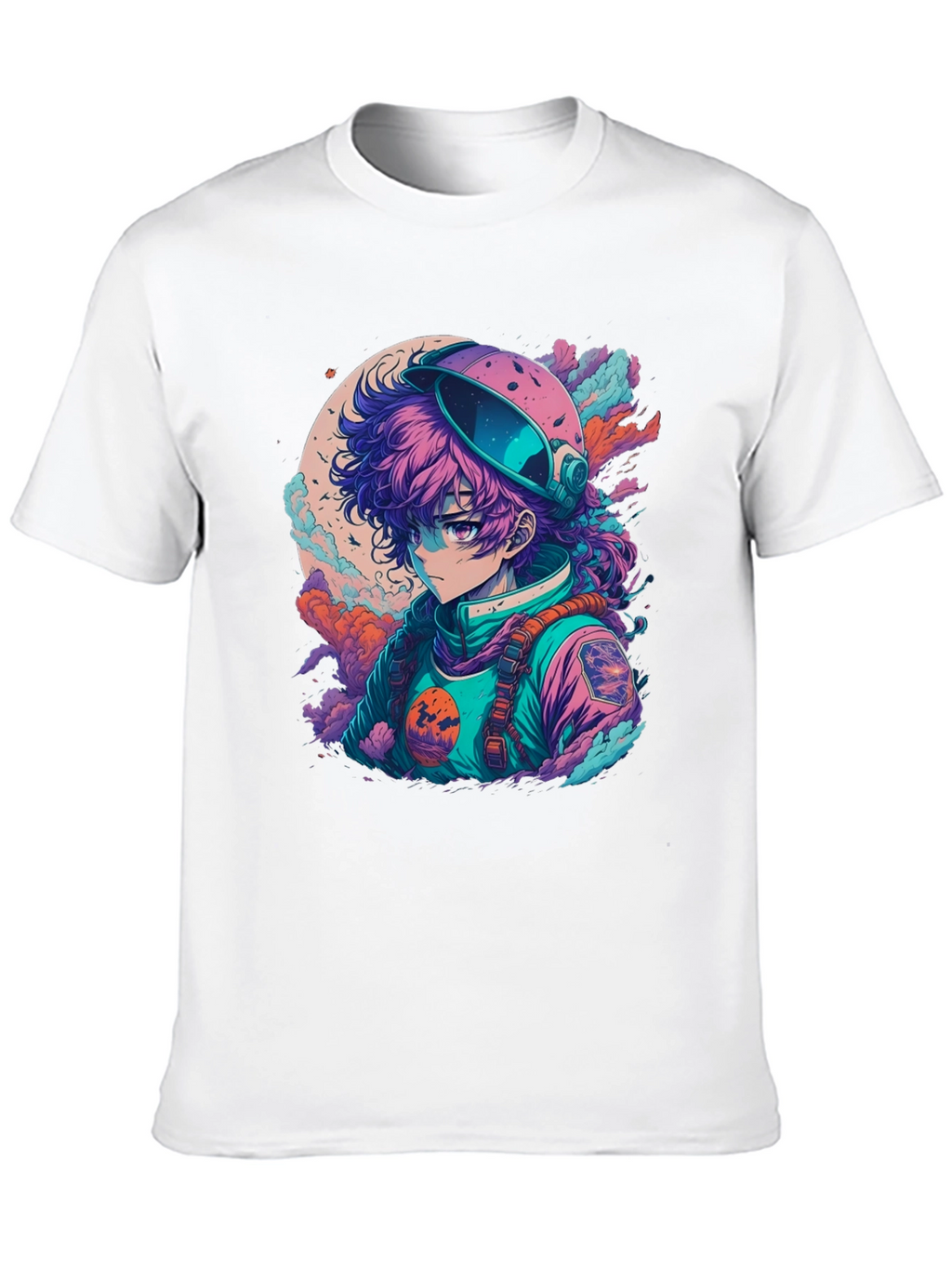 Anime Astronaut Graphic Tee - Trendy Spacewear