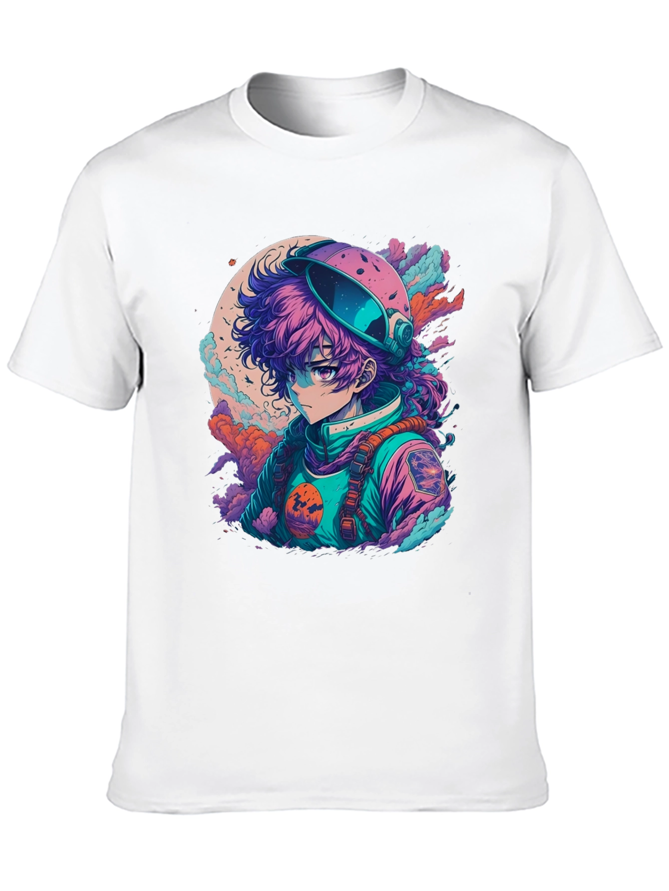 Anime Astronaut Graphic Tee - Trendy Spacewear