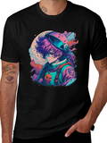 Anime Astronaut Graphic Tee - Trendy Spacewear