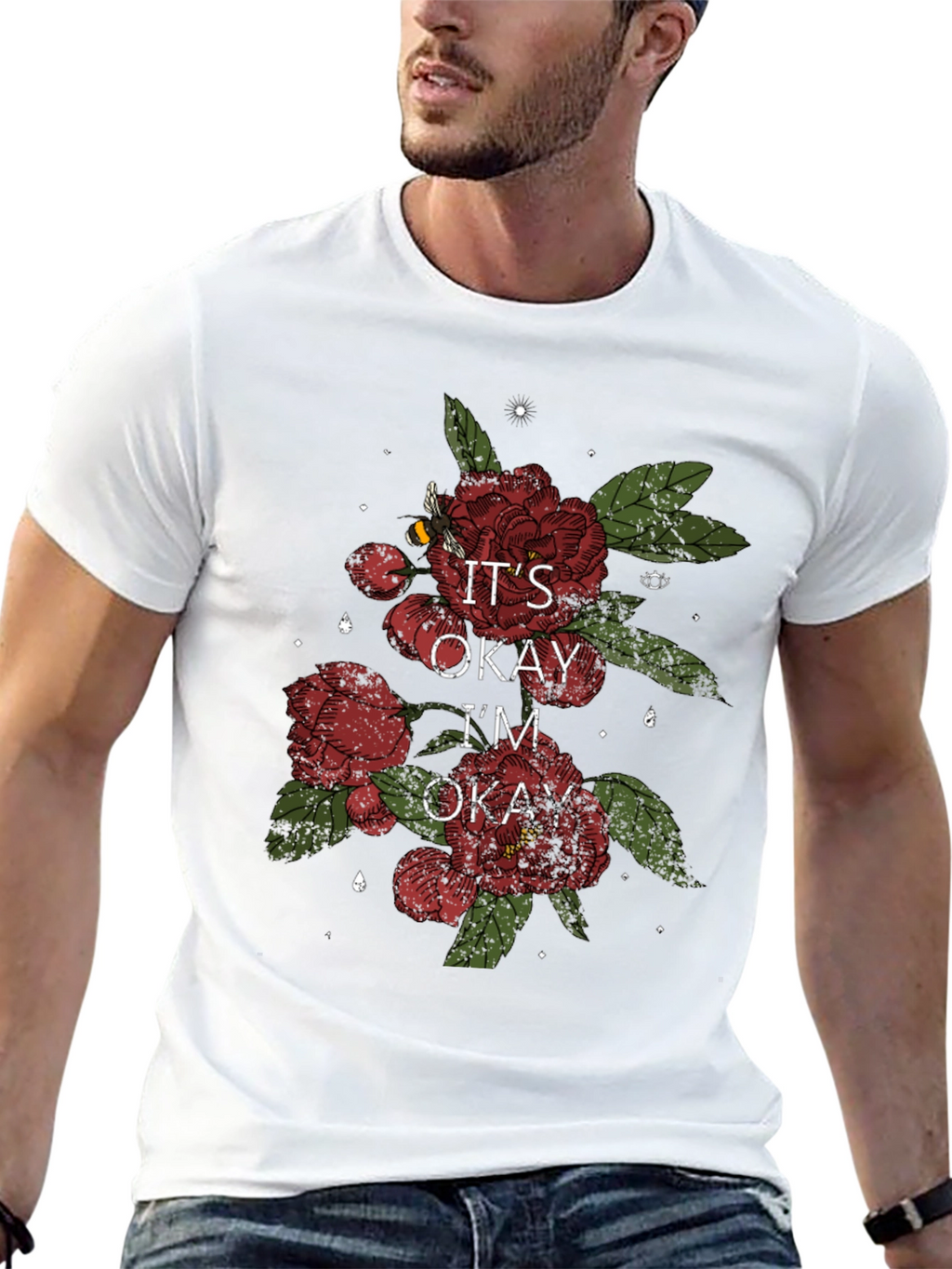 Its Okay Im Okay Floral T-Shirt
