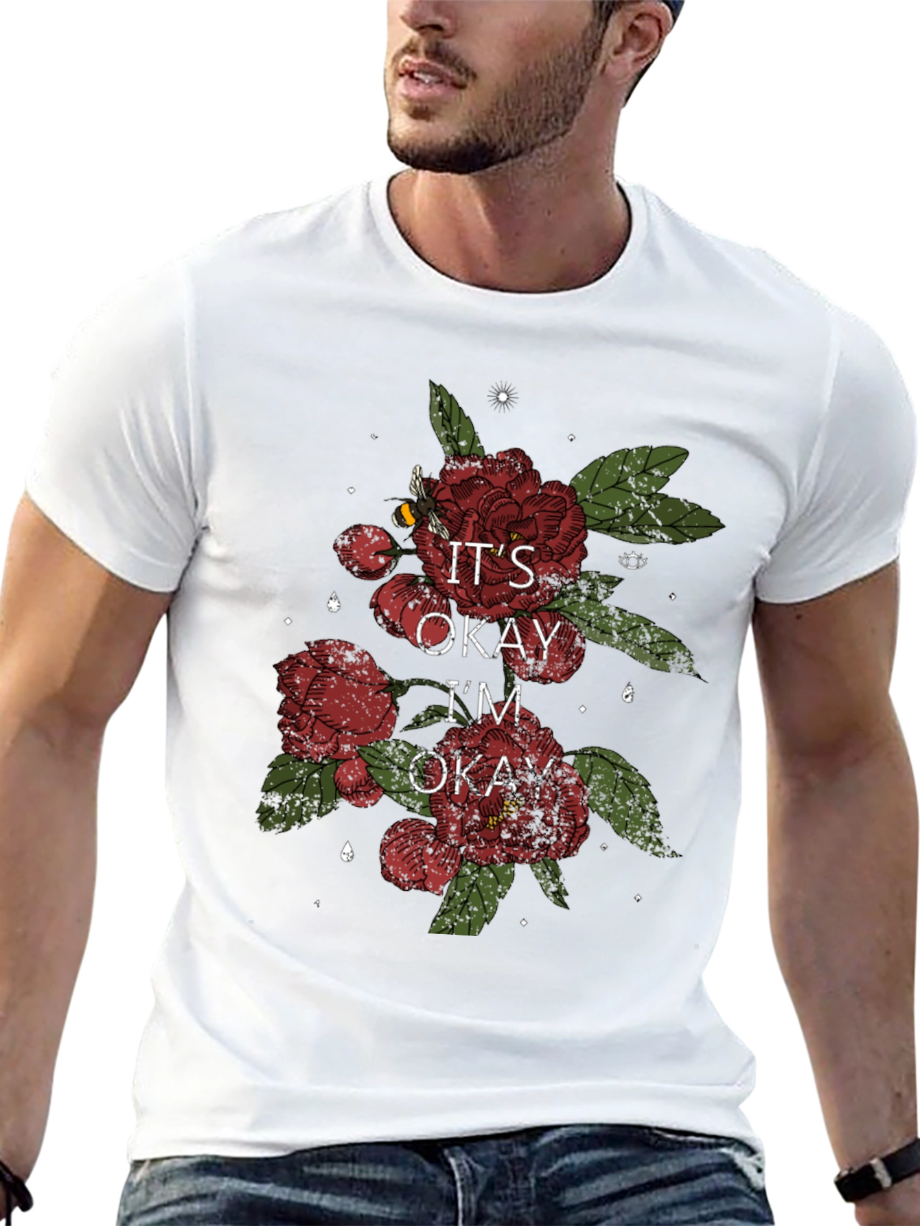 Its Okay Im Okay Floral T-Shirt