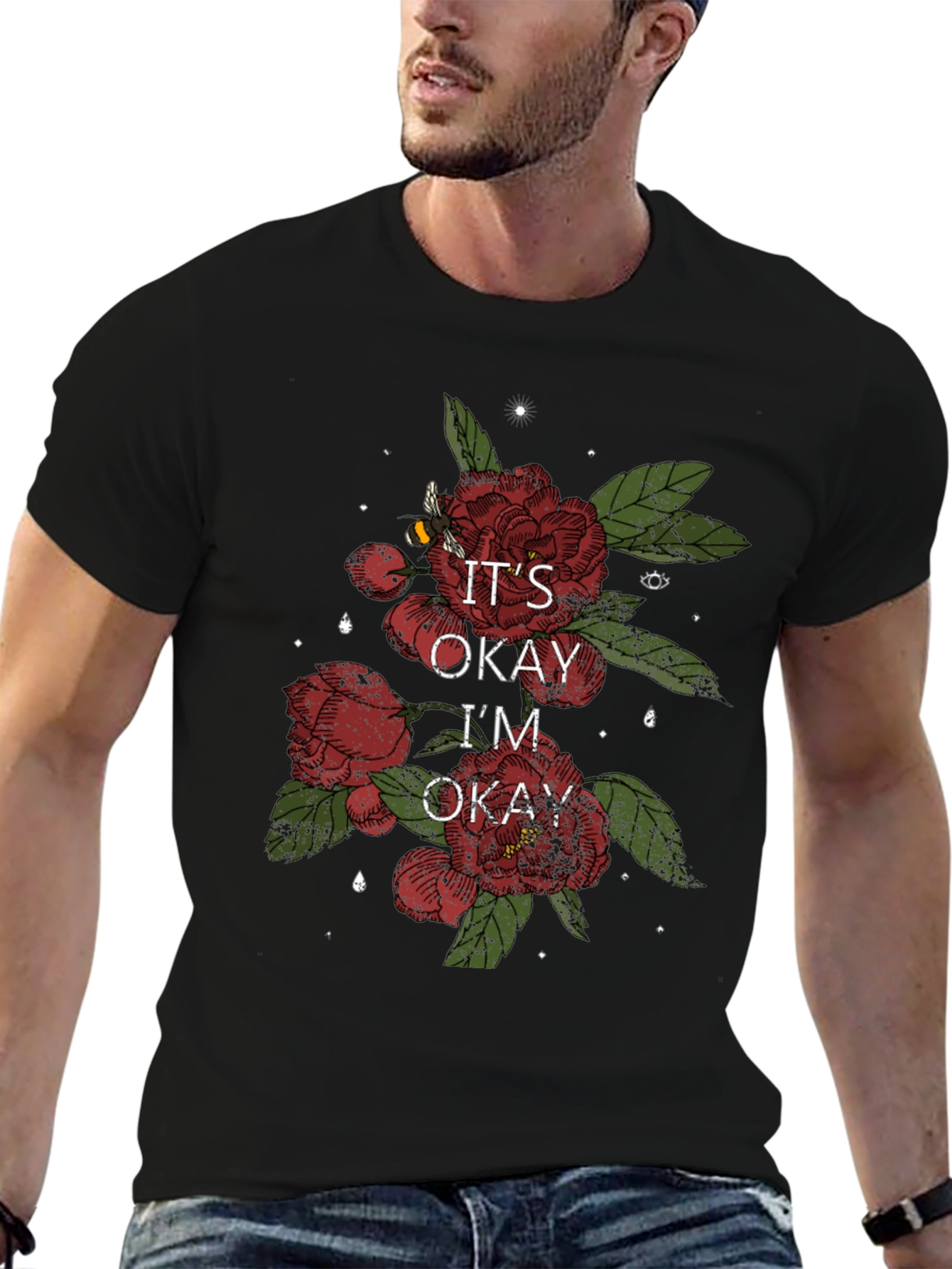 Its Okay Im Okay Floral T-Shirt