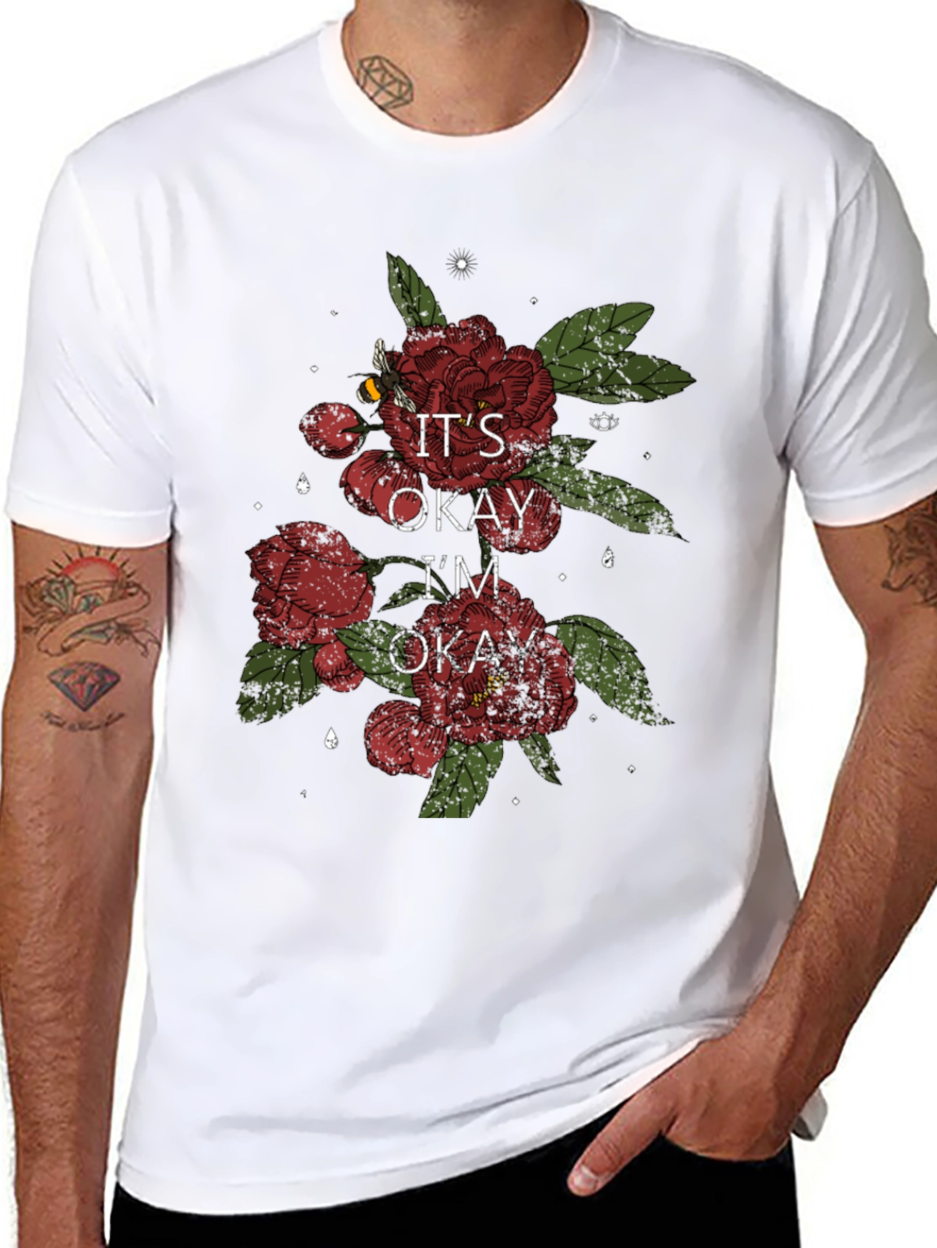 Its Okay Im Okay Floral T-Shirt