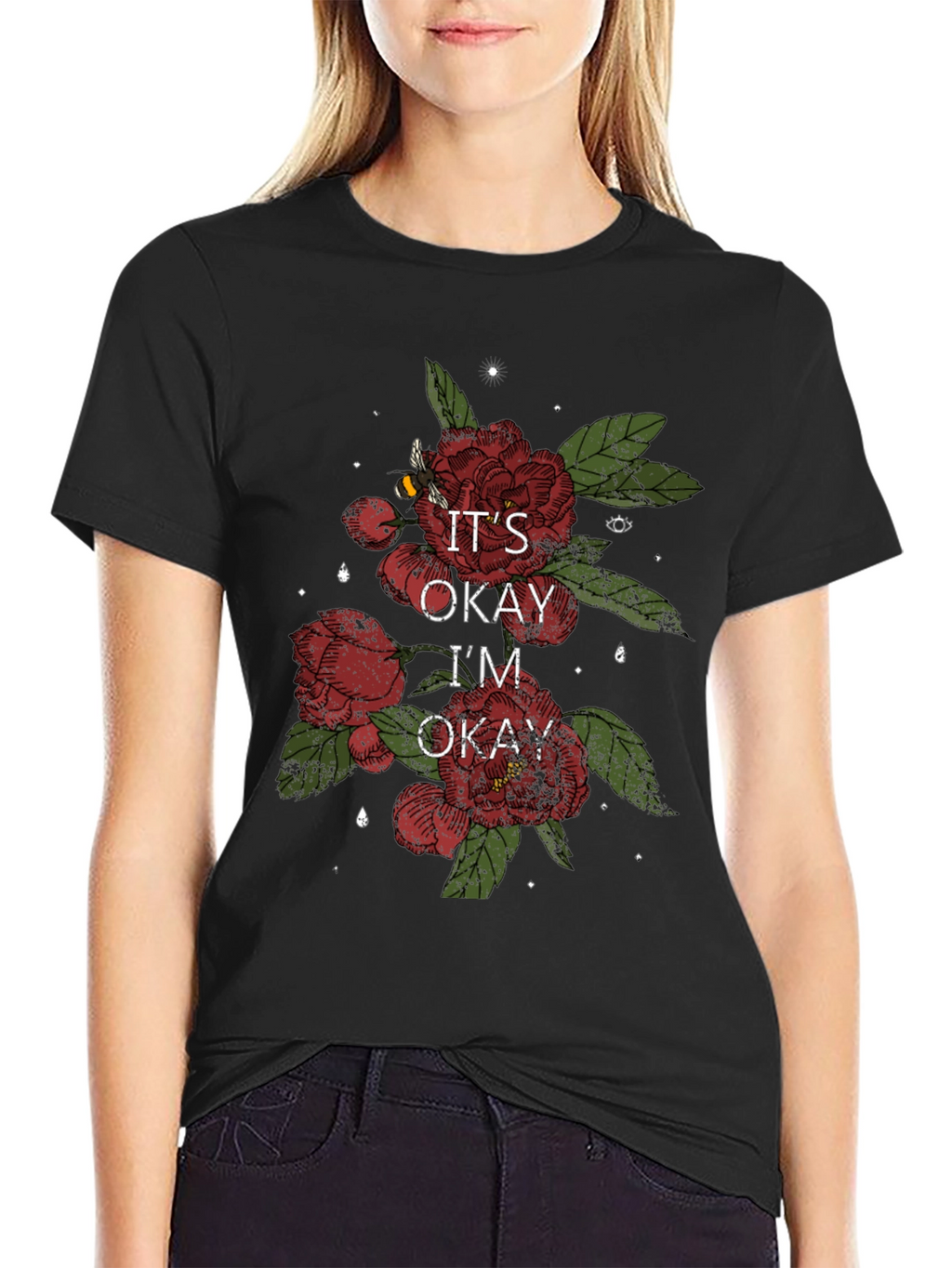 Its Okay Im Okay Floral T-Shirt