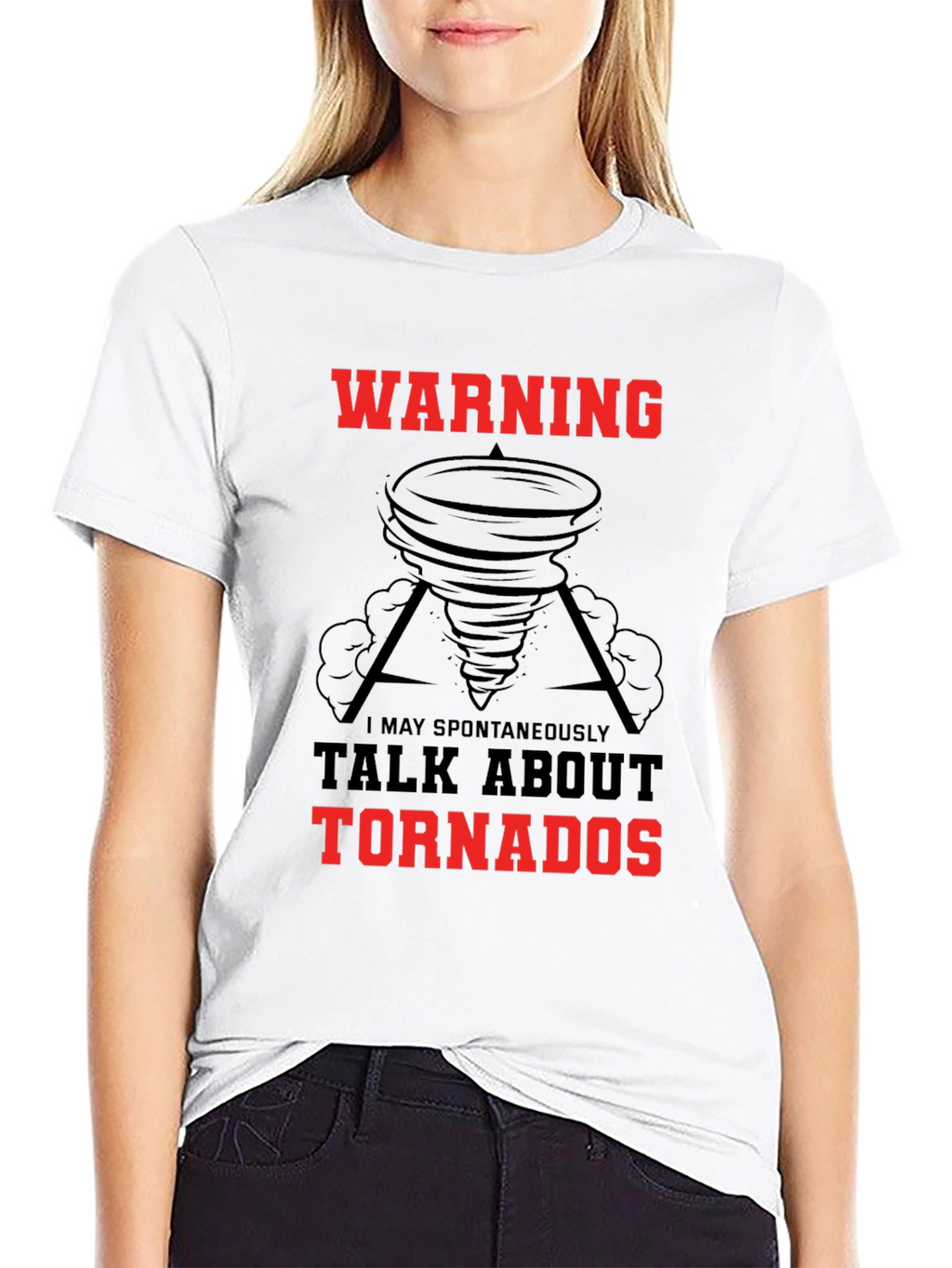 Warning May Spontaneously Talk About Tornadoes Black T-Shirt