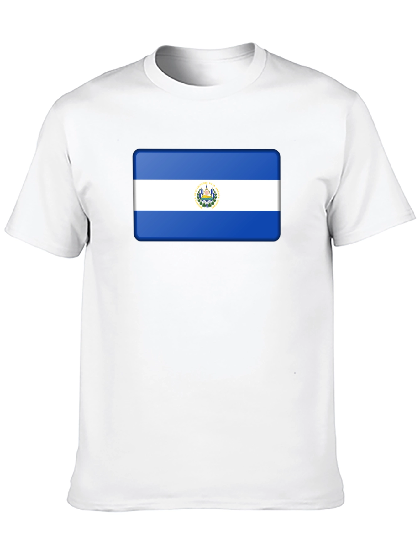 El Salvador Flag T-Shirt - Black Cotton Tee