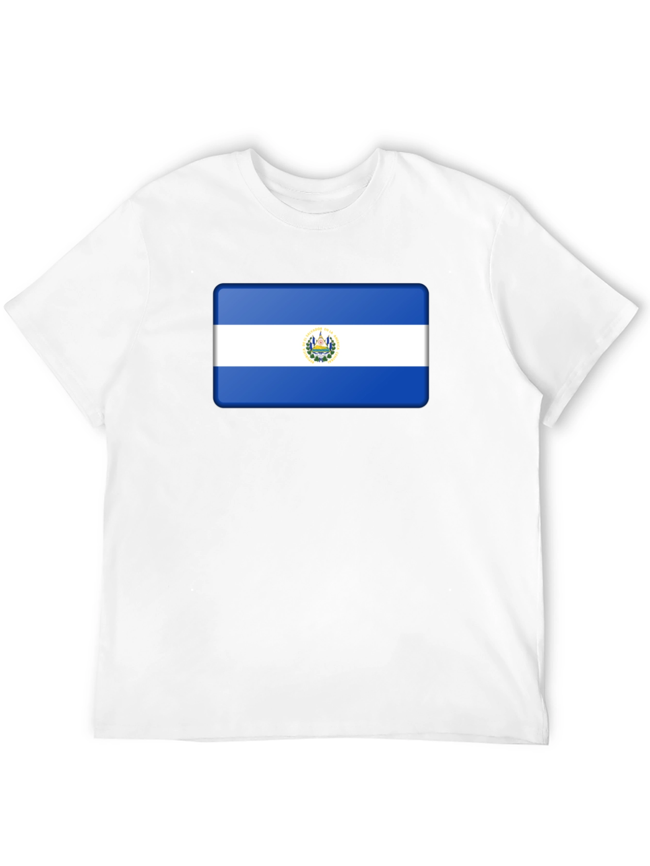 El Salvador Flag T-Shirt - Black Cotton Tee