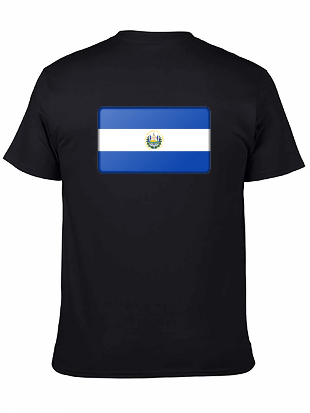 El Salvador Flag T-Shirt - Black Cotton Tee