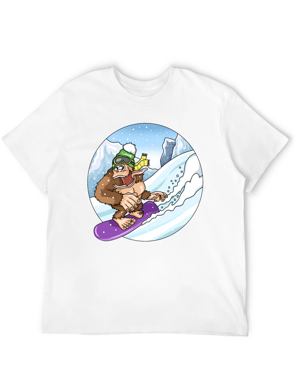 Snowboarding Bigfoot Tee - Fun Graphic Shirt