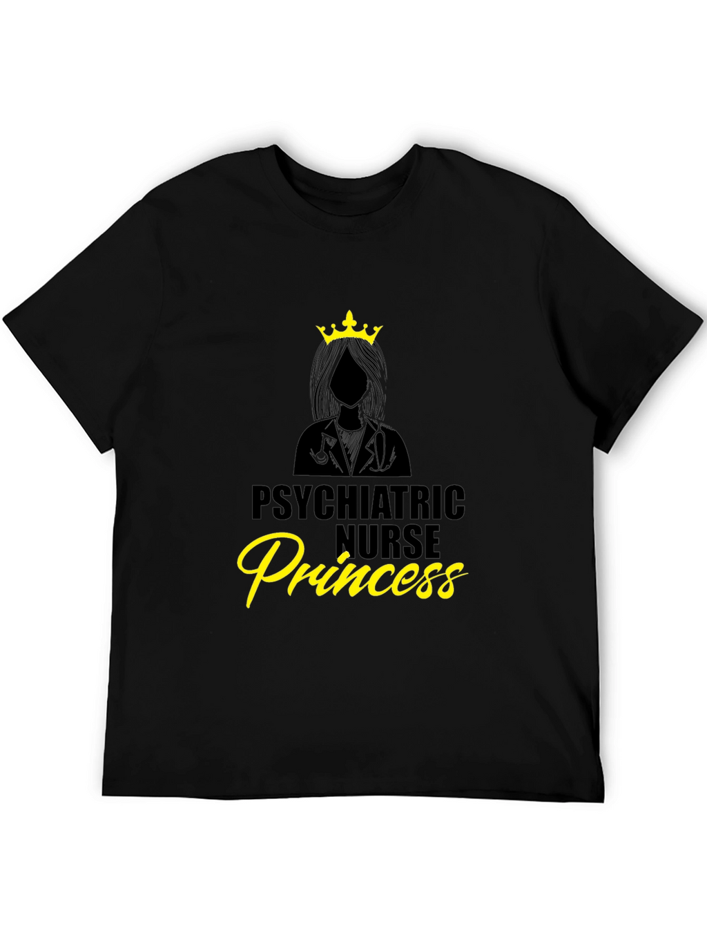 Psychiatric Nurse Princess Black T-Shirt