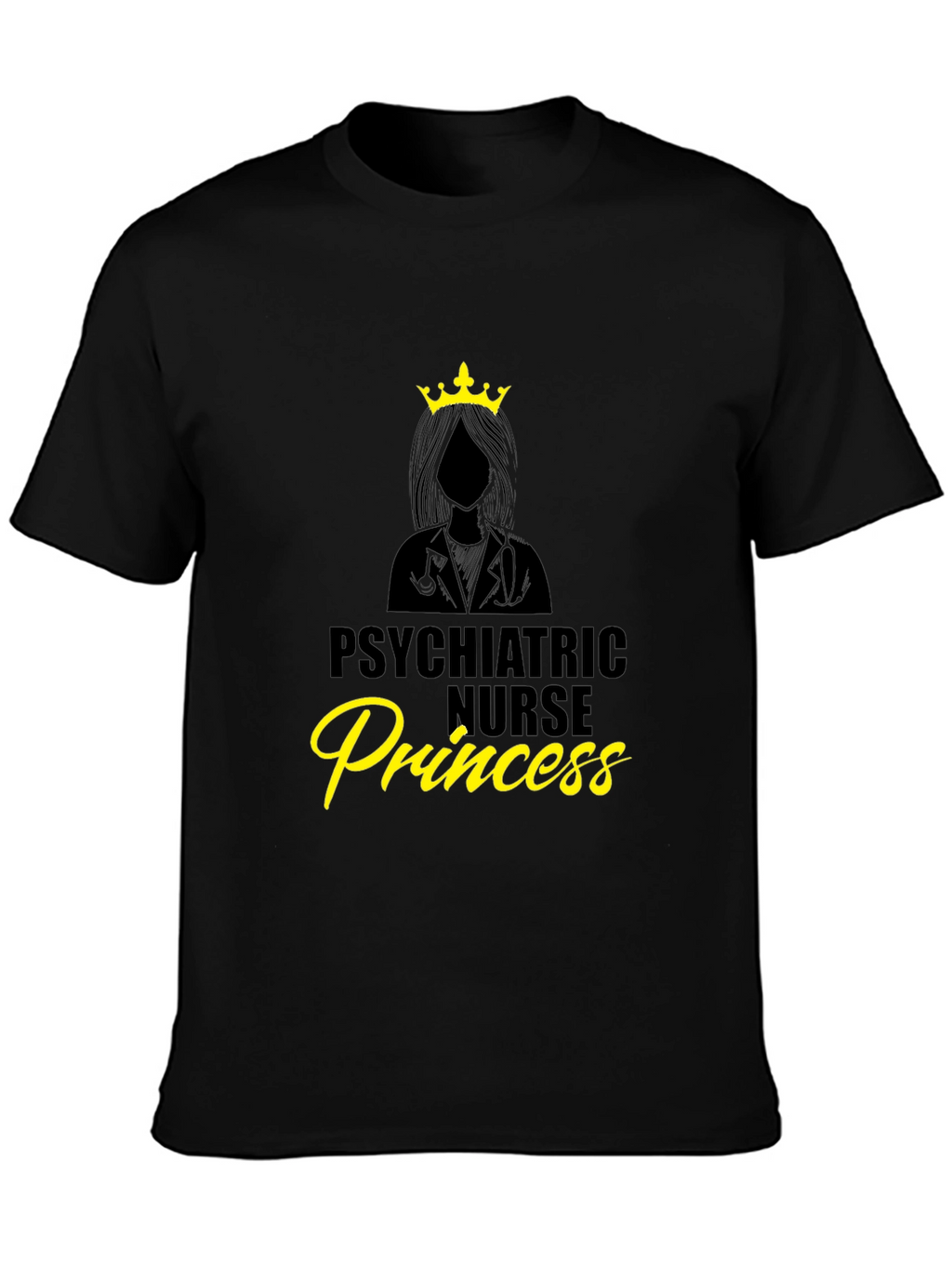 Psychiatric Nurse Princess Black T-Shirt