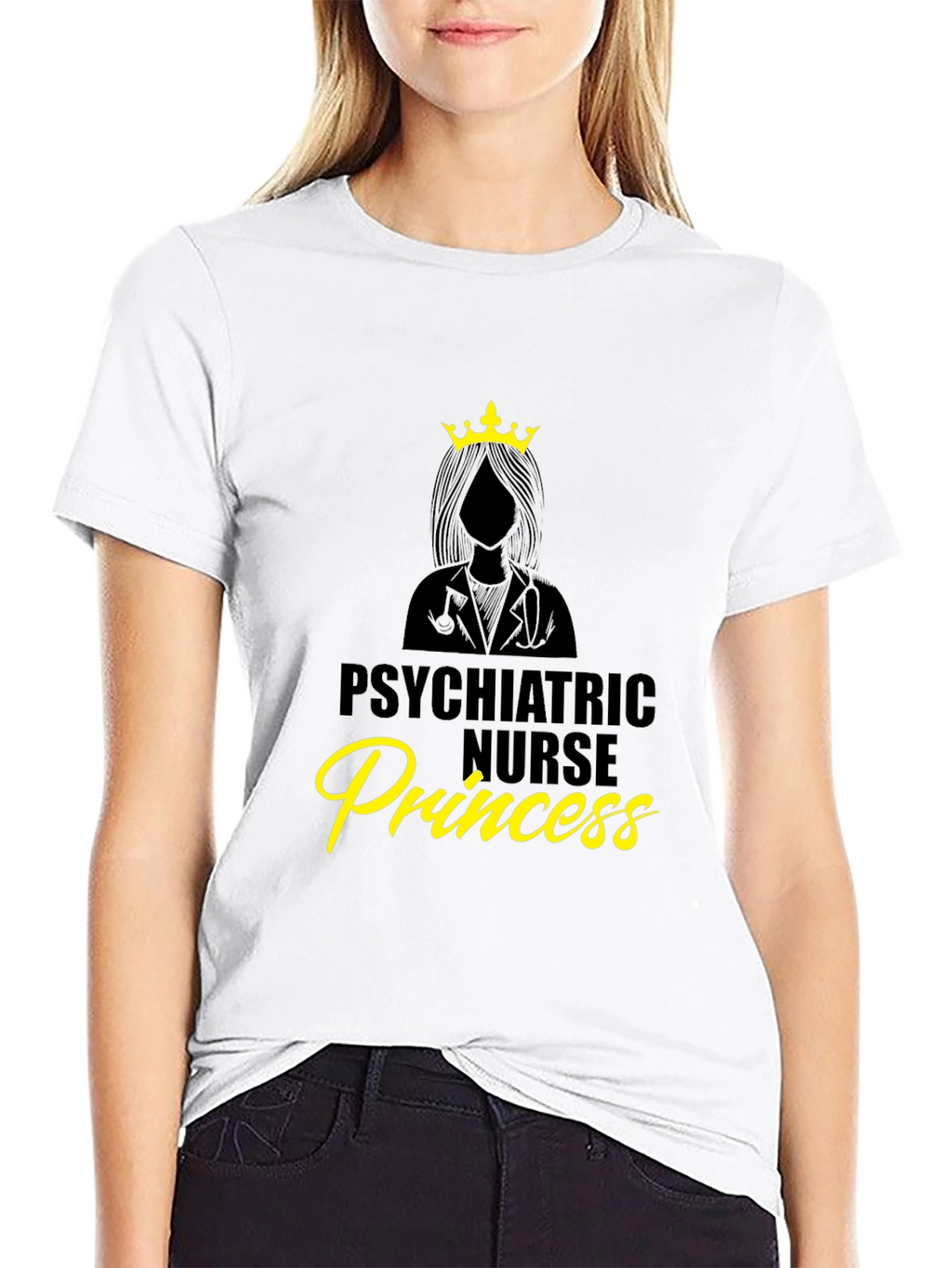 Psychiatric Nurse Princess Black T-Shirt