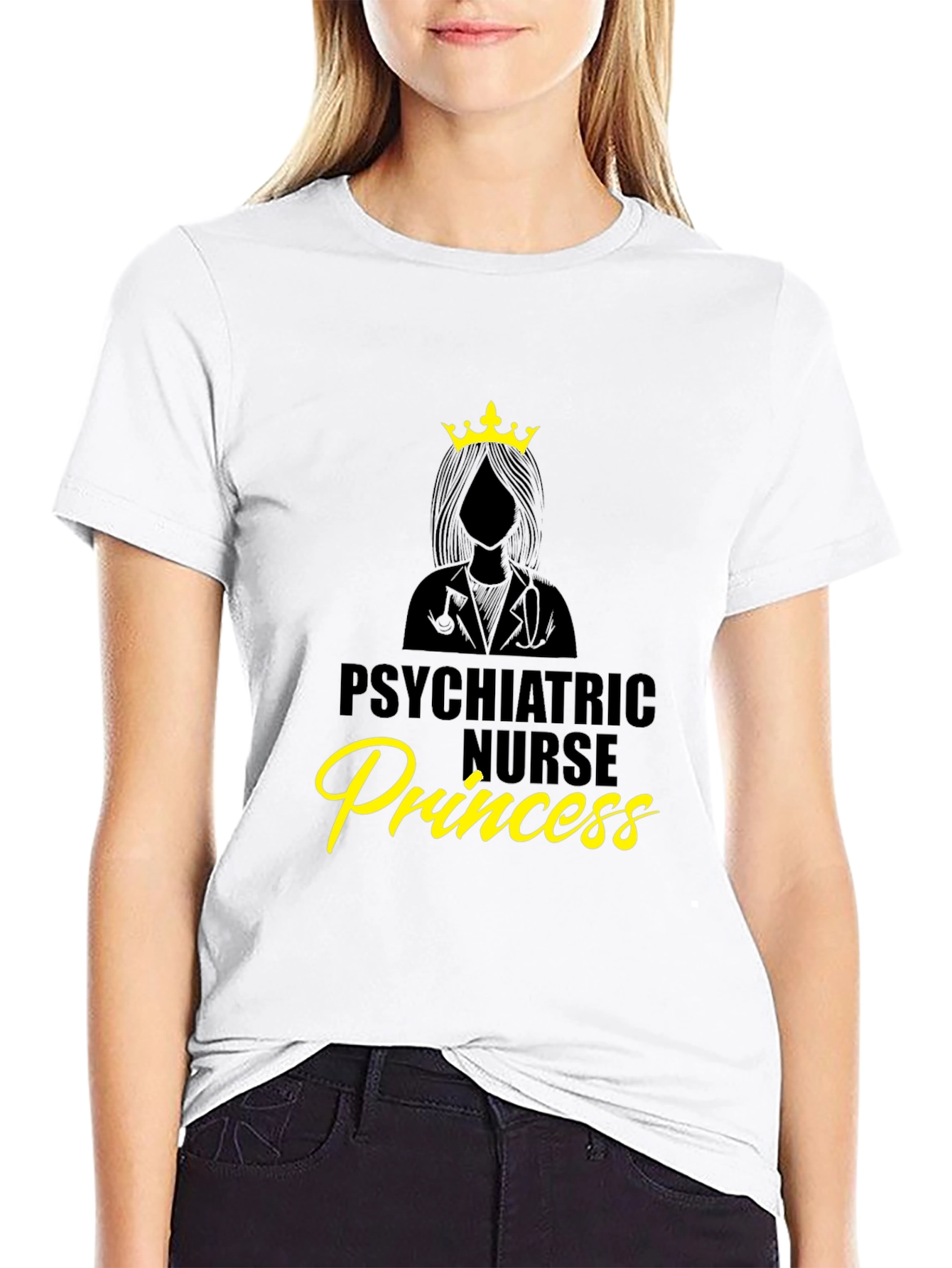 Psychiatric Nurse Princess Black T-Shirt