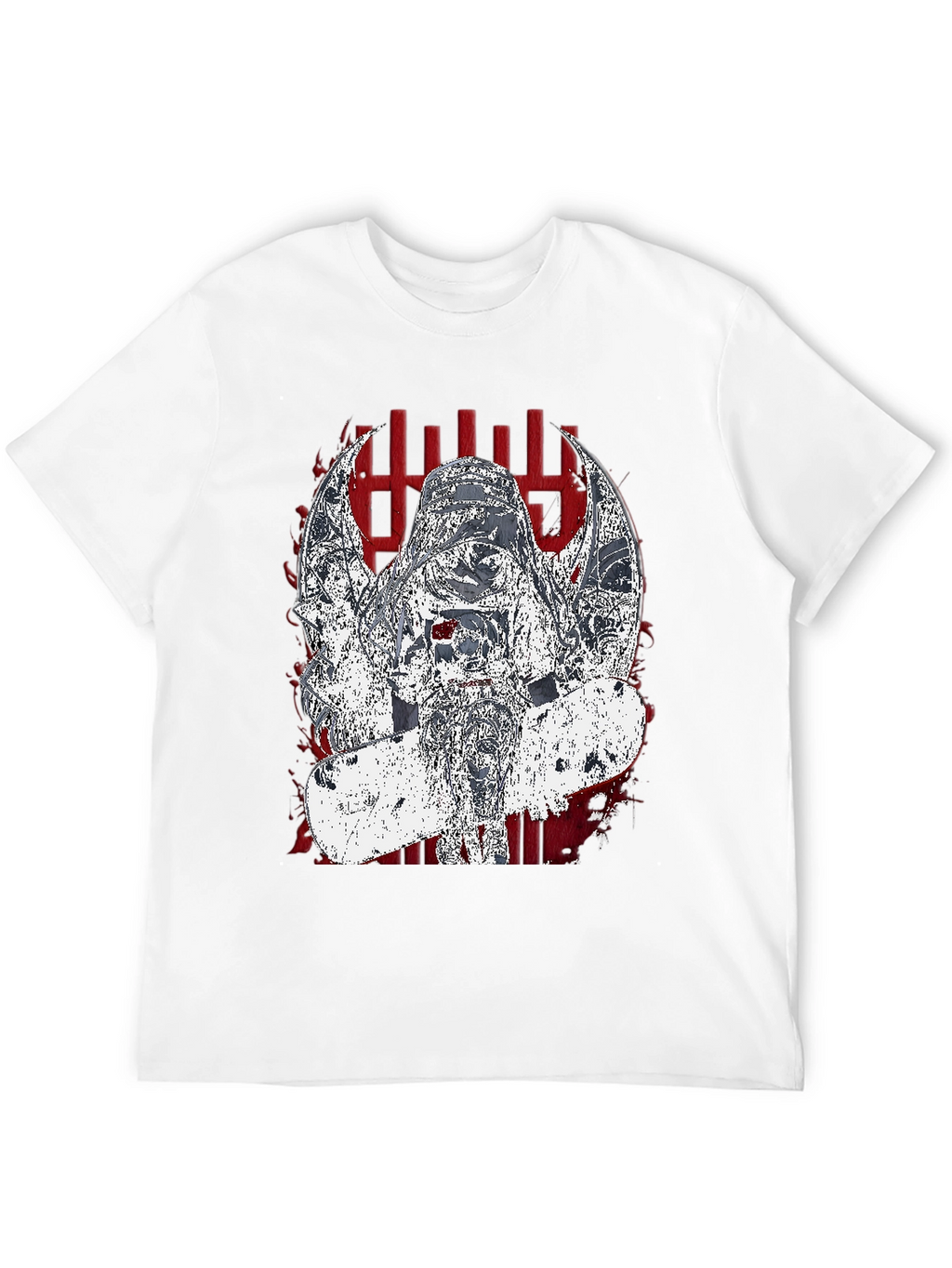 Edgy Graphic Tee - Dark Angel Skateboard Design