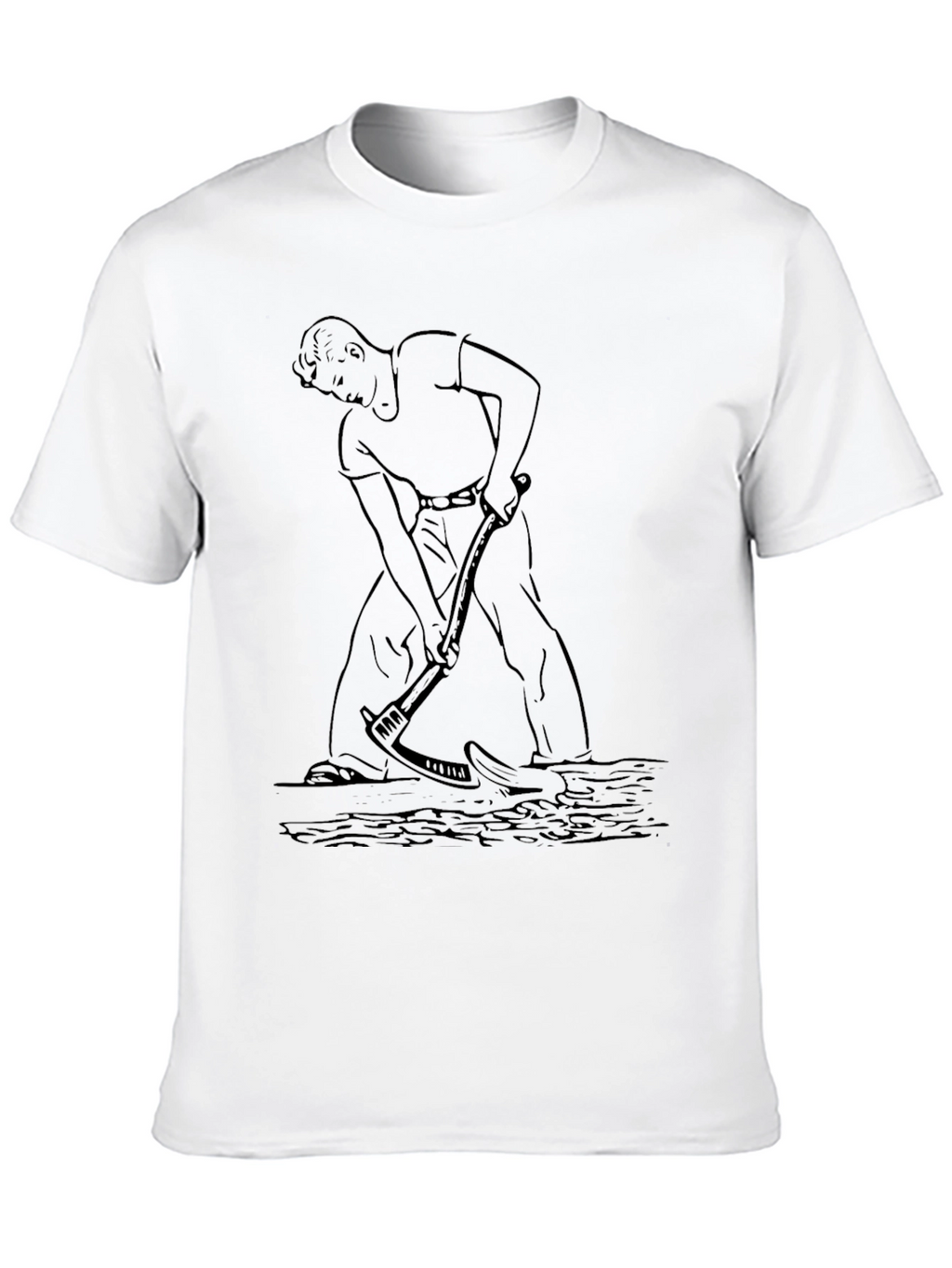 Graphic Black T-Shirt with Farmer Design