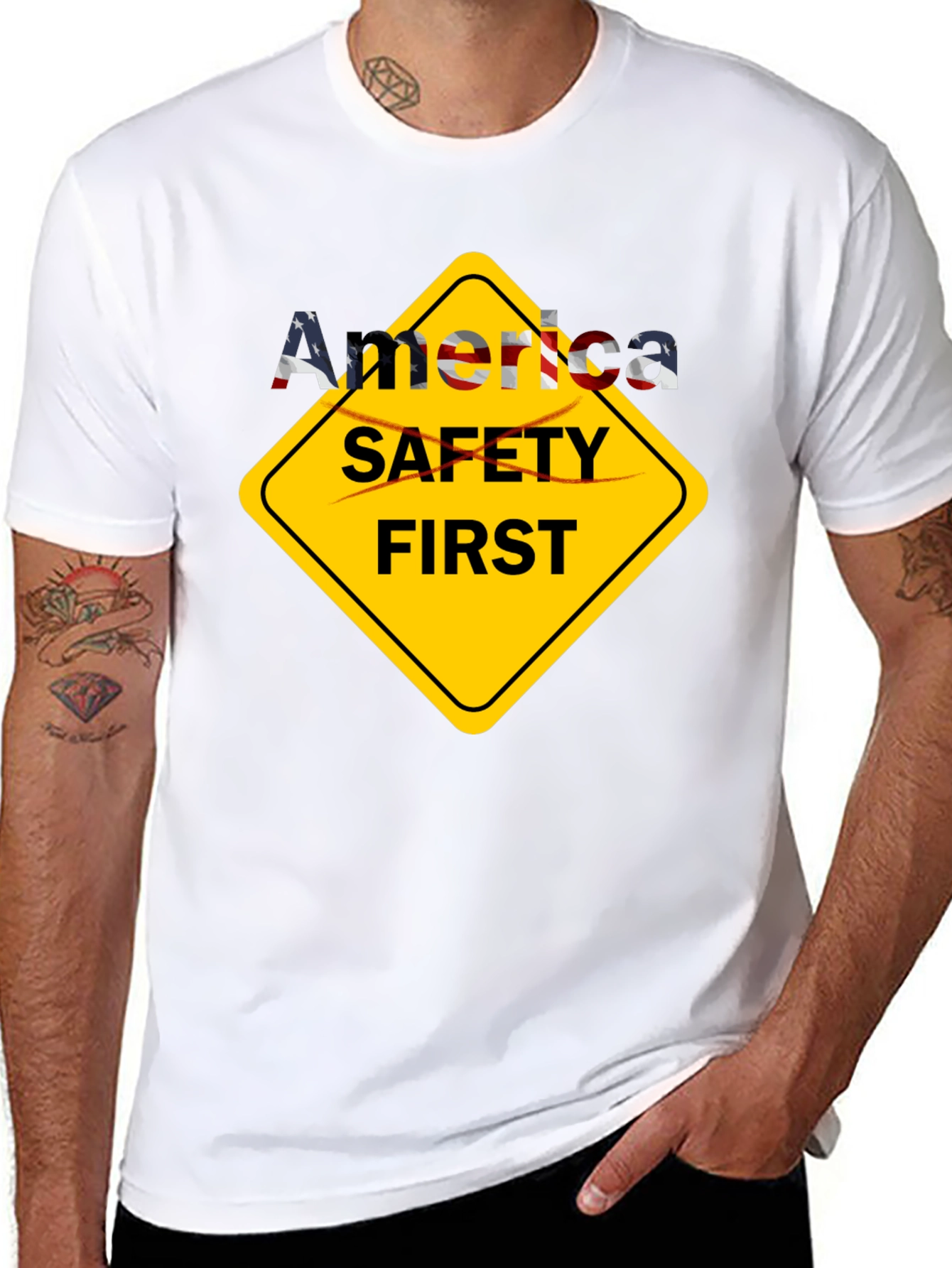 America Safety First T-Shirt - Patriotic Tee