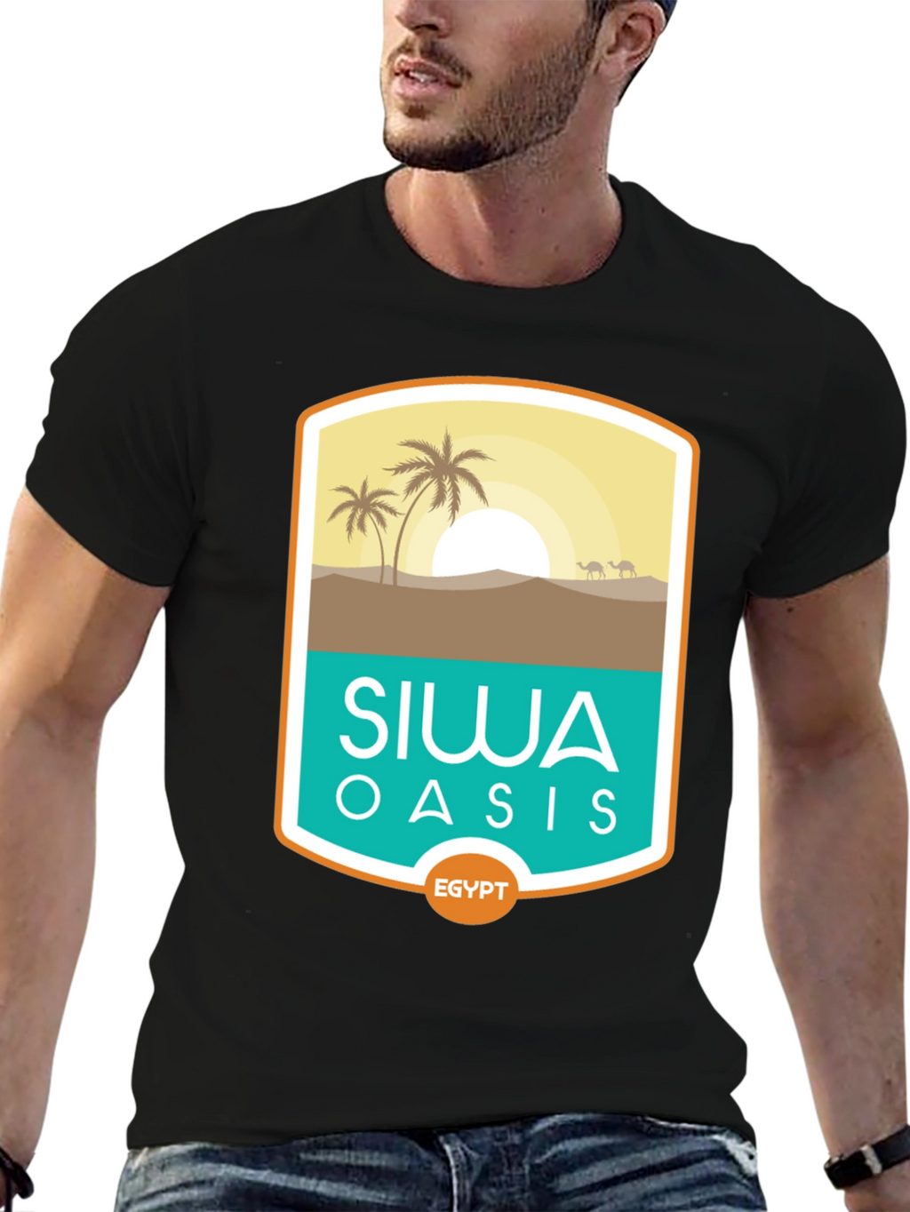 Siwa Oasis Egypt Tee - Desert Scene Graphic T-Shirt