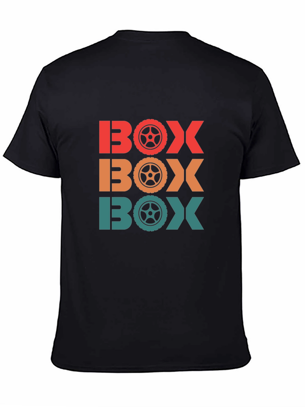 Mens BOX Racing Wheel T-Shirt - Black
