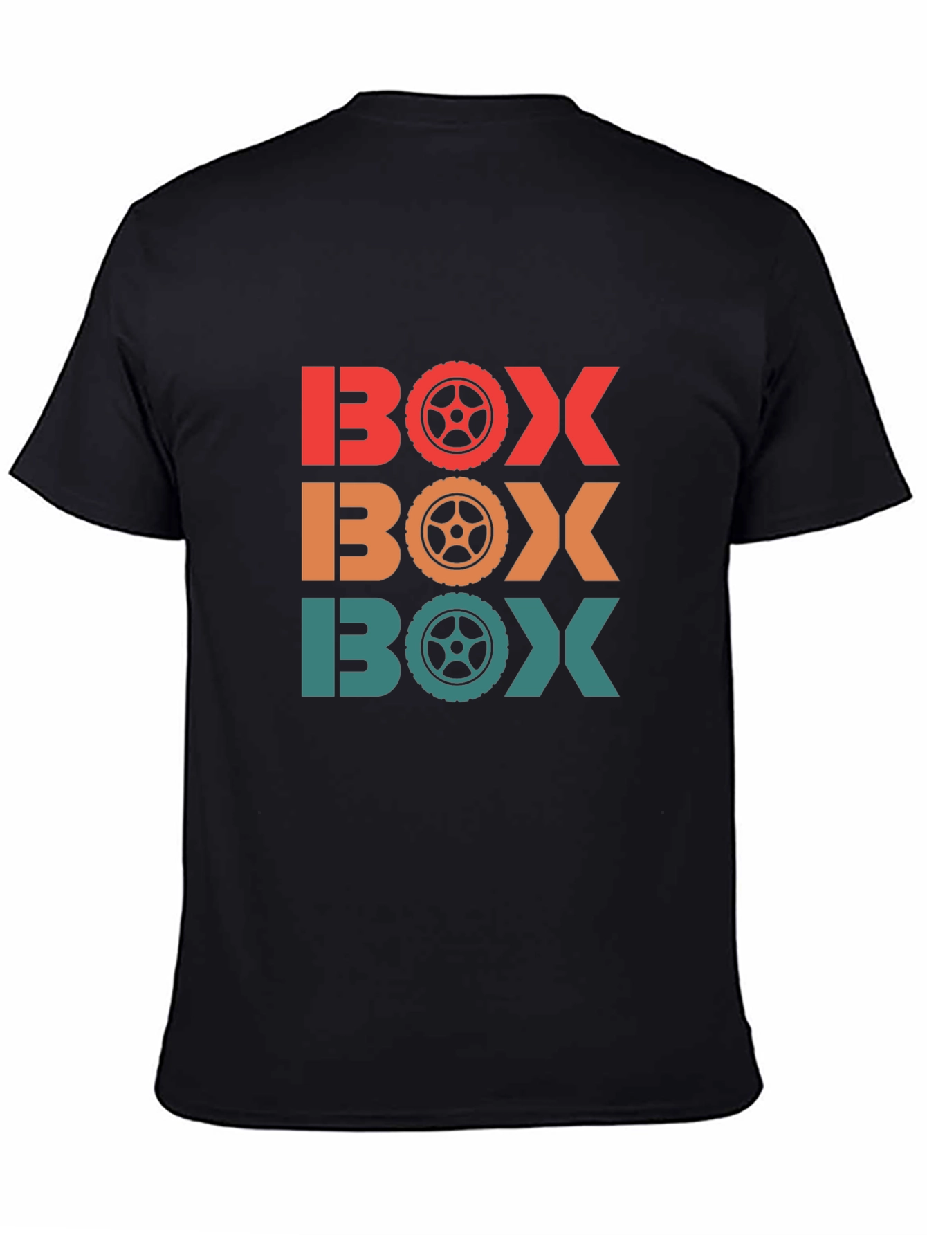 Mens BOX Racing Wheel T-Shirt - Black