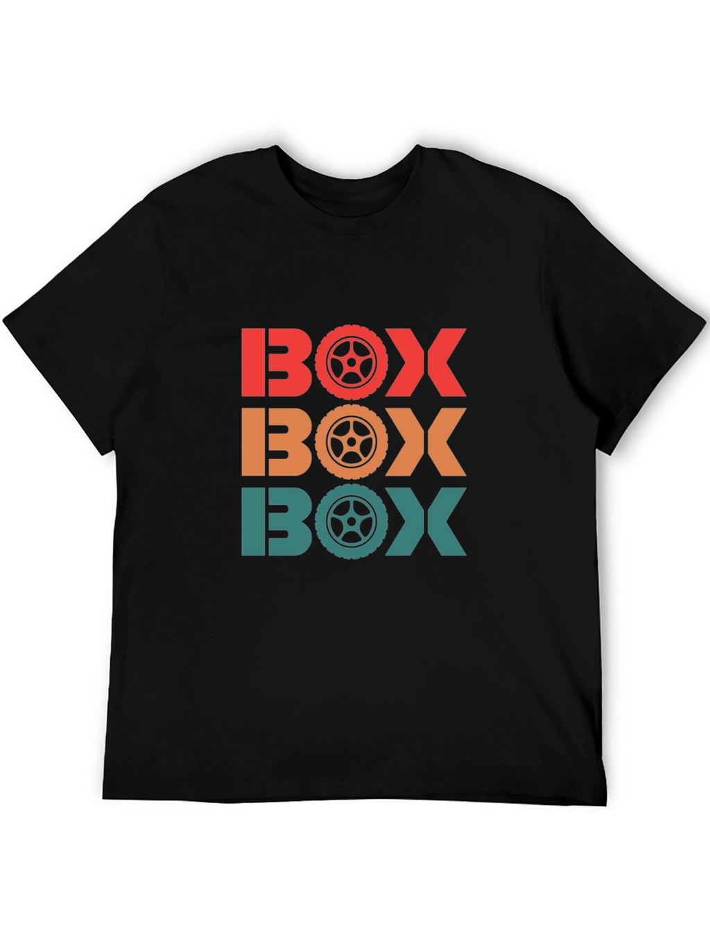 Mens BOX Racing Wheel T-Shirt - Black