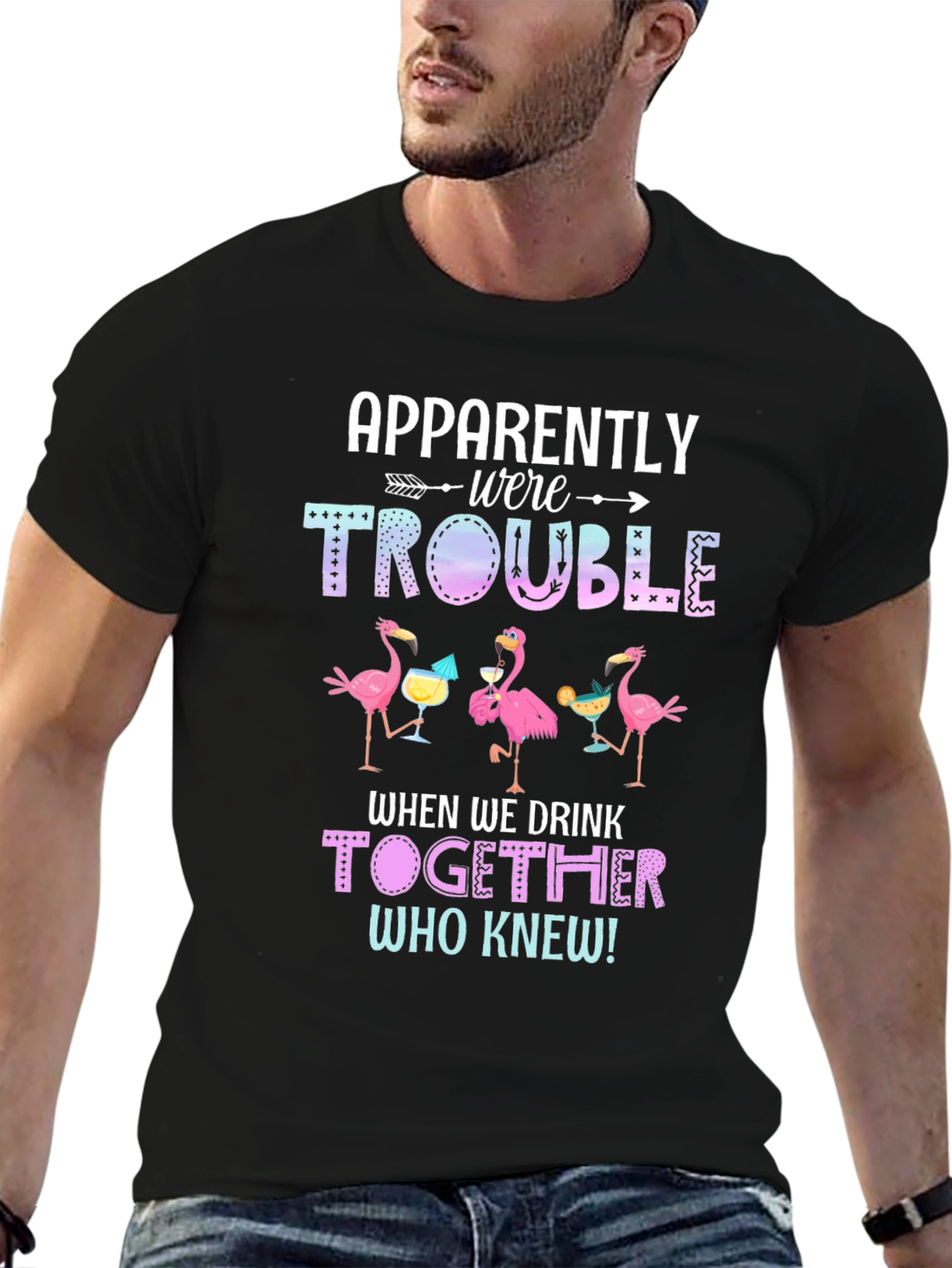 Flamingo Trouble When We Drink Together T-Shirt