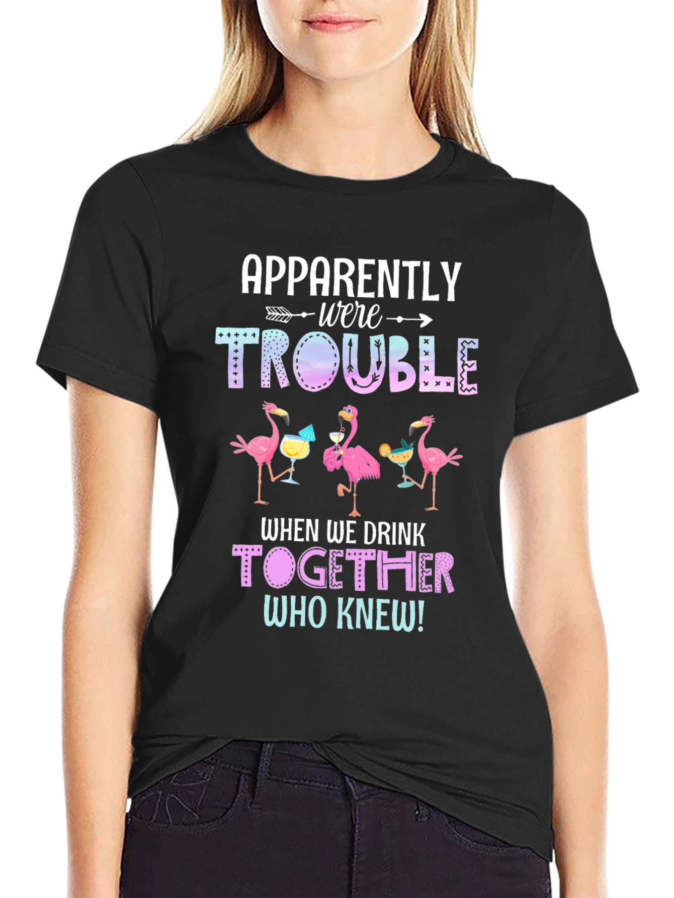 Flamingo Trouble When We Drink Together T-Shirt