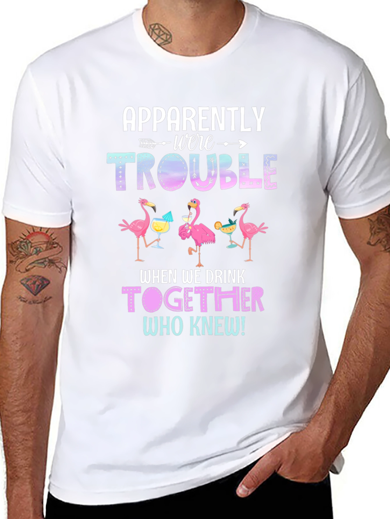 Flamingo Trouble When We Drink Together T-Shirt