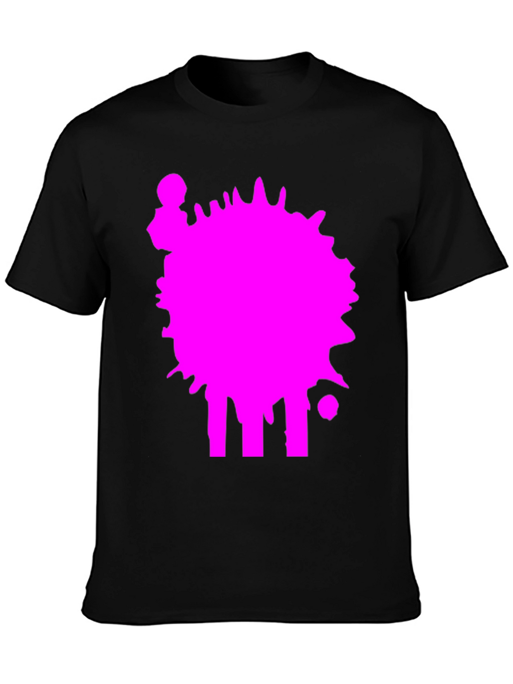 Abstract Splatter Graphic Tee - Casual Black T-Shirt