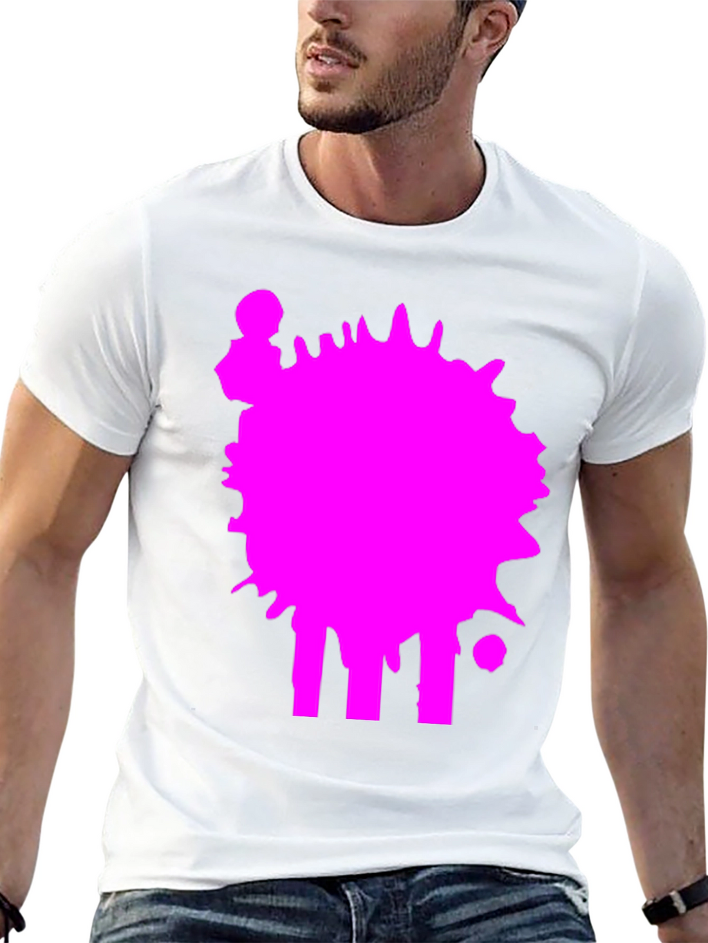 Abstract Splatter Graphic Tee - Casual Black T-Shirt