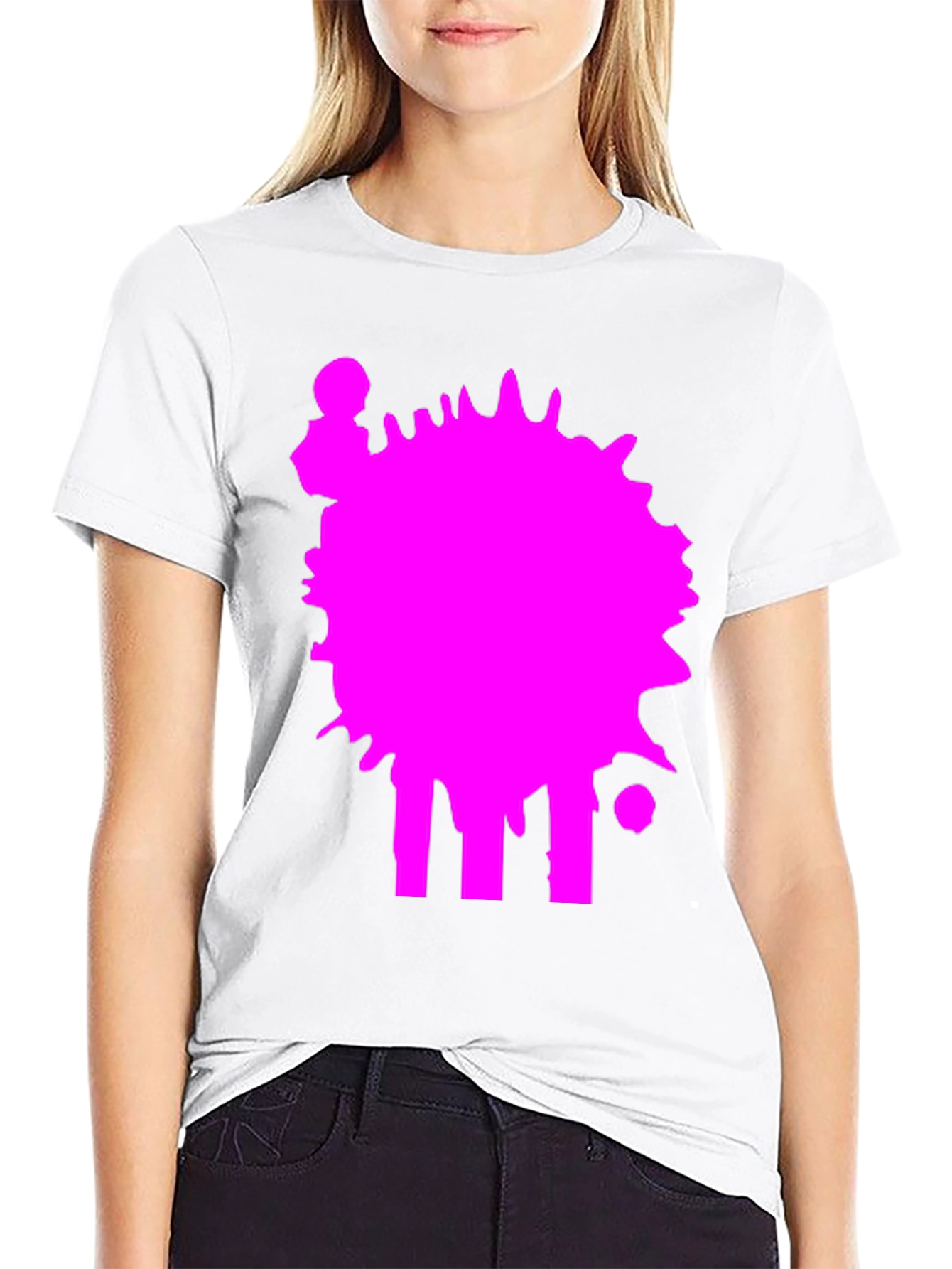 Abstract Splatter Graphic Tee - Casual Black T-Shirt
