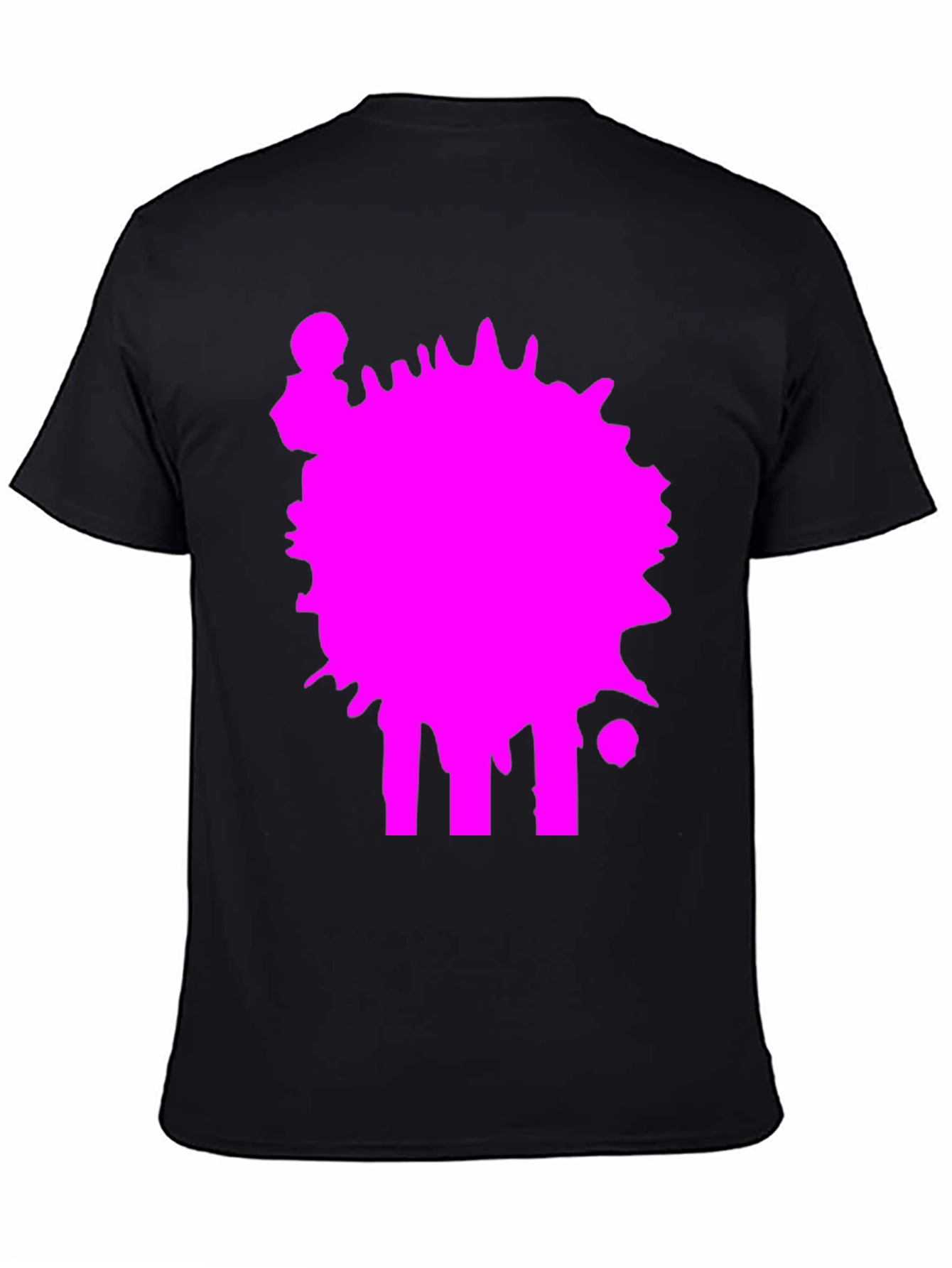 Abstract Splatter Graphic Tee - Casual Black T-Shirt
