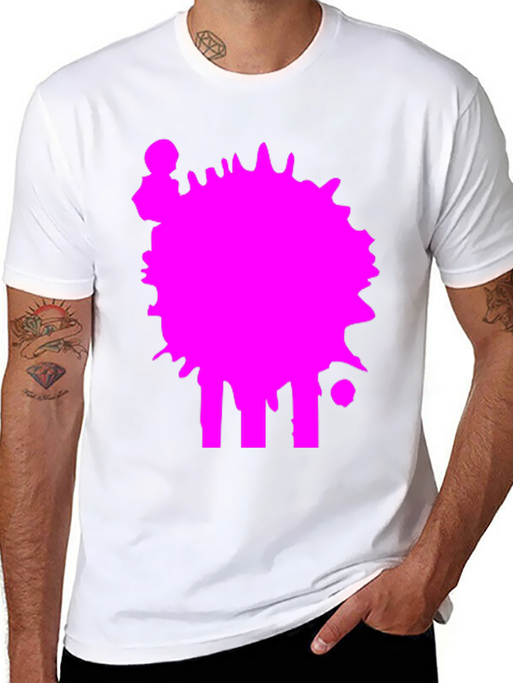 Abstract Splatter Graphic Tee - Casual Black T-Shirt