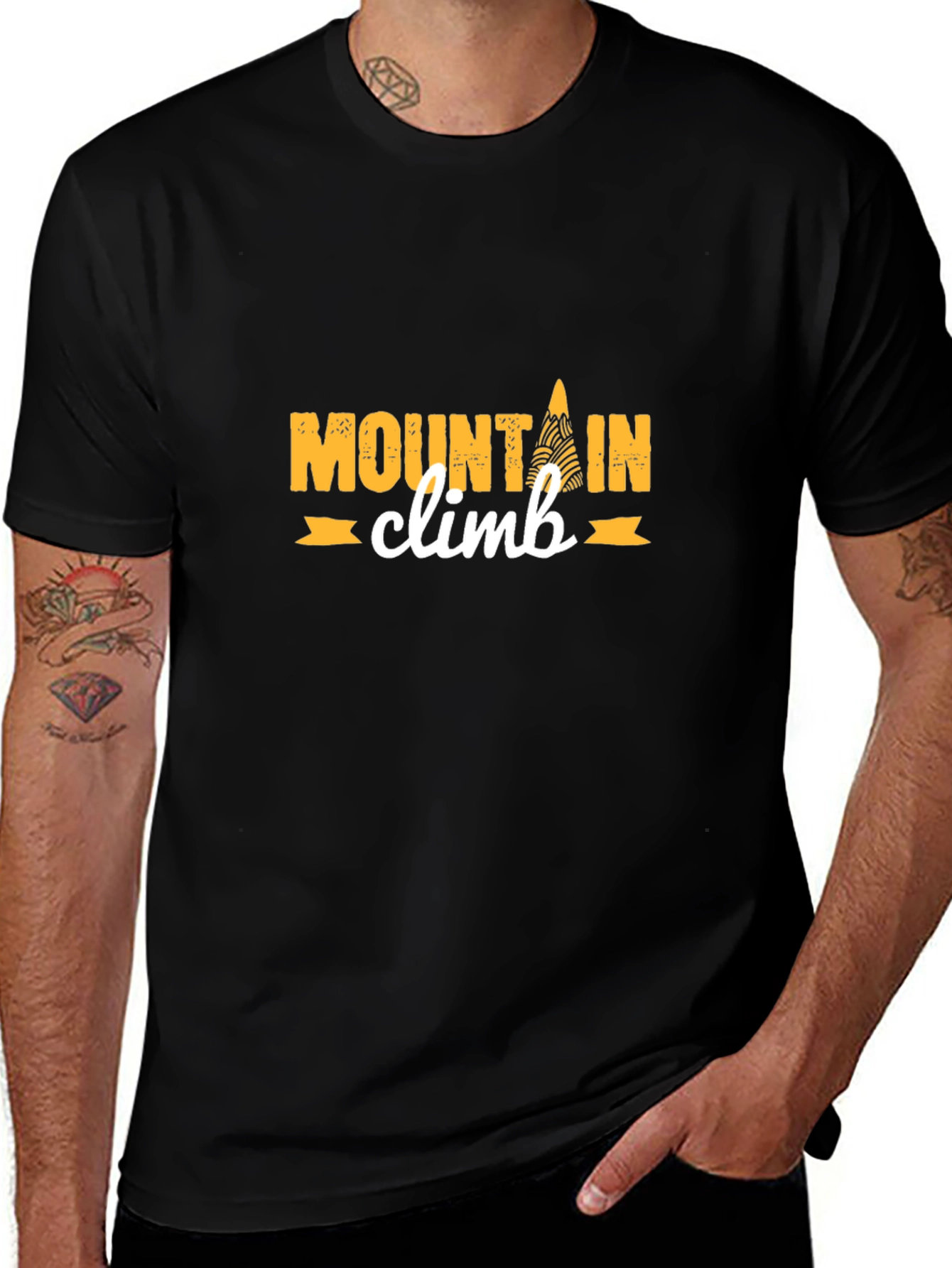 Mountain Climb Graphic Tee - Black
