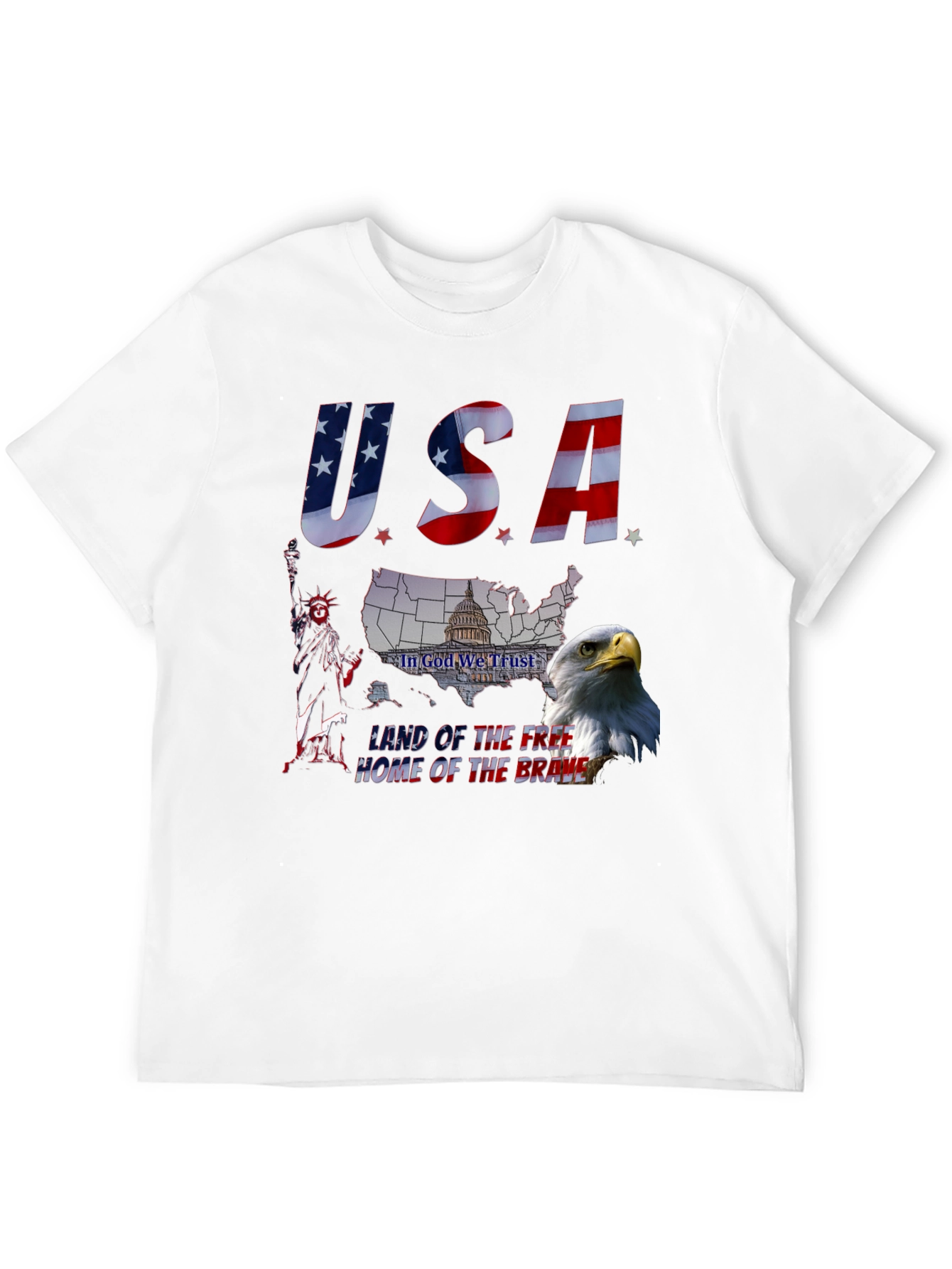 Patriotic USA Eagle Graphic T-Shirt