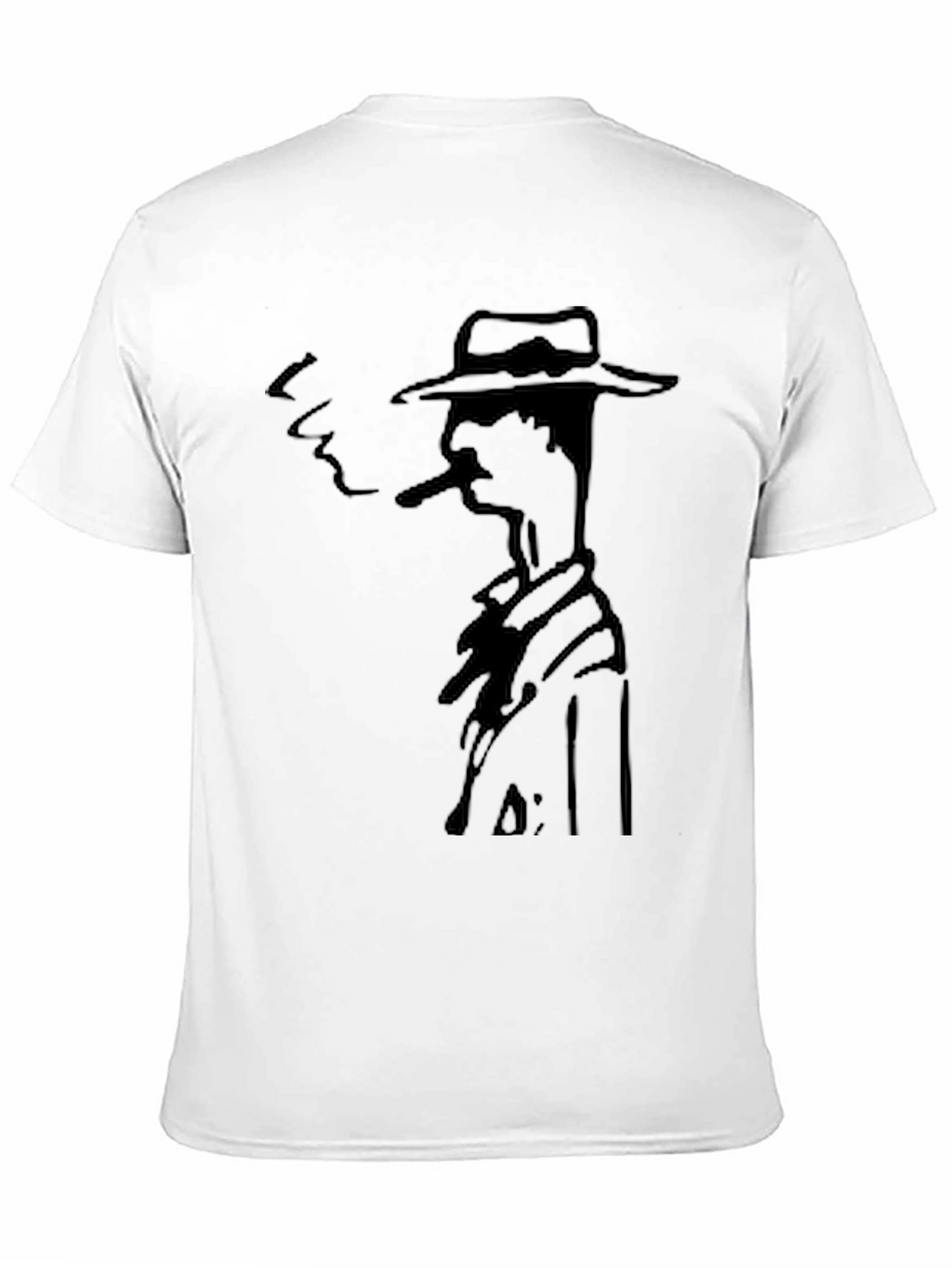 Smoking Man Graphic Tee - Black Cotton T-Shirt