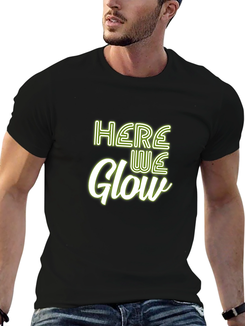Here We Glow Graphic Tee - Soft Cotton Blend
