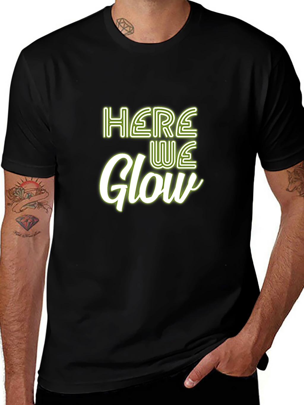 Here We Glow Graphic Tee - Soft Cotton Blend